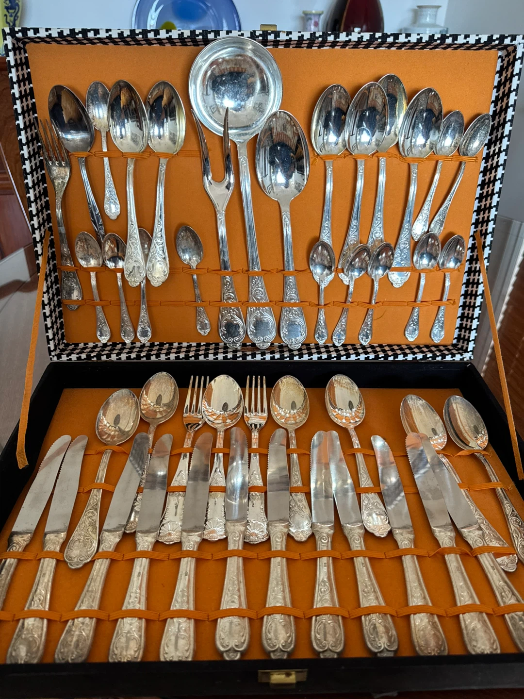 Vintage 42 Piece Italian Silver Plated Cutlery Boxed Set