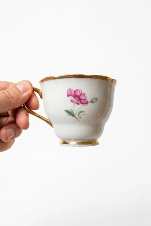 Porcelain Floral Teacups with Saucers (Set of 6) - photo 2