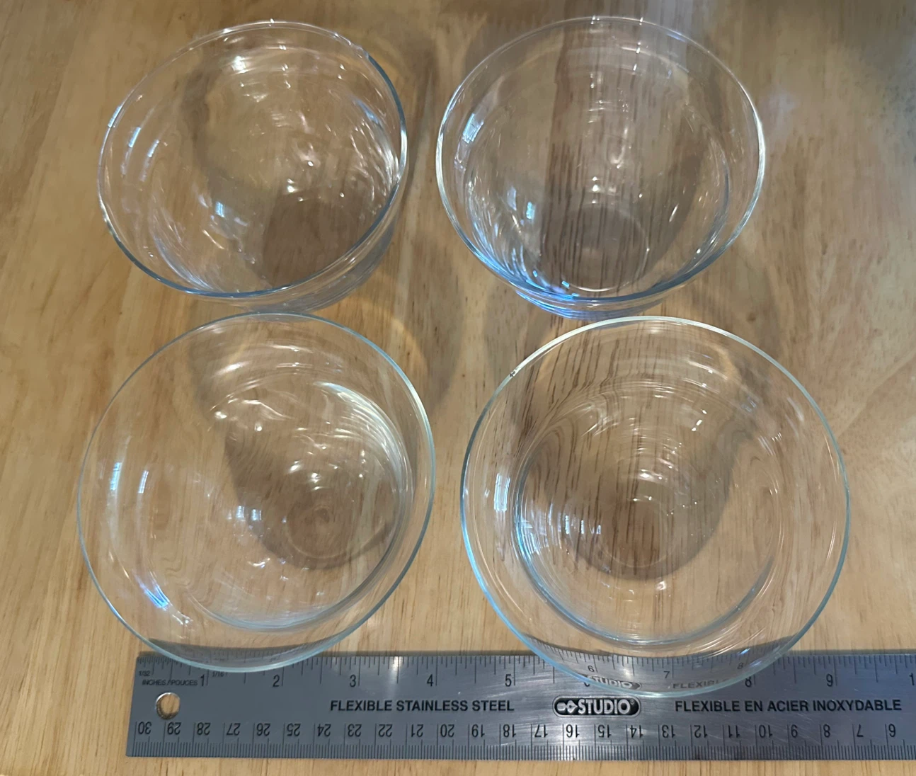 Set of 4 Clear Glass Bowls - photo 3