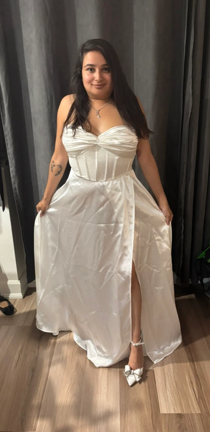 White Strapless Corset Gown