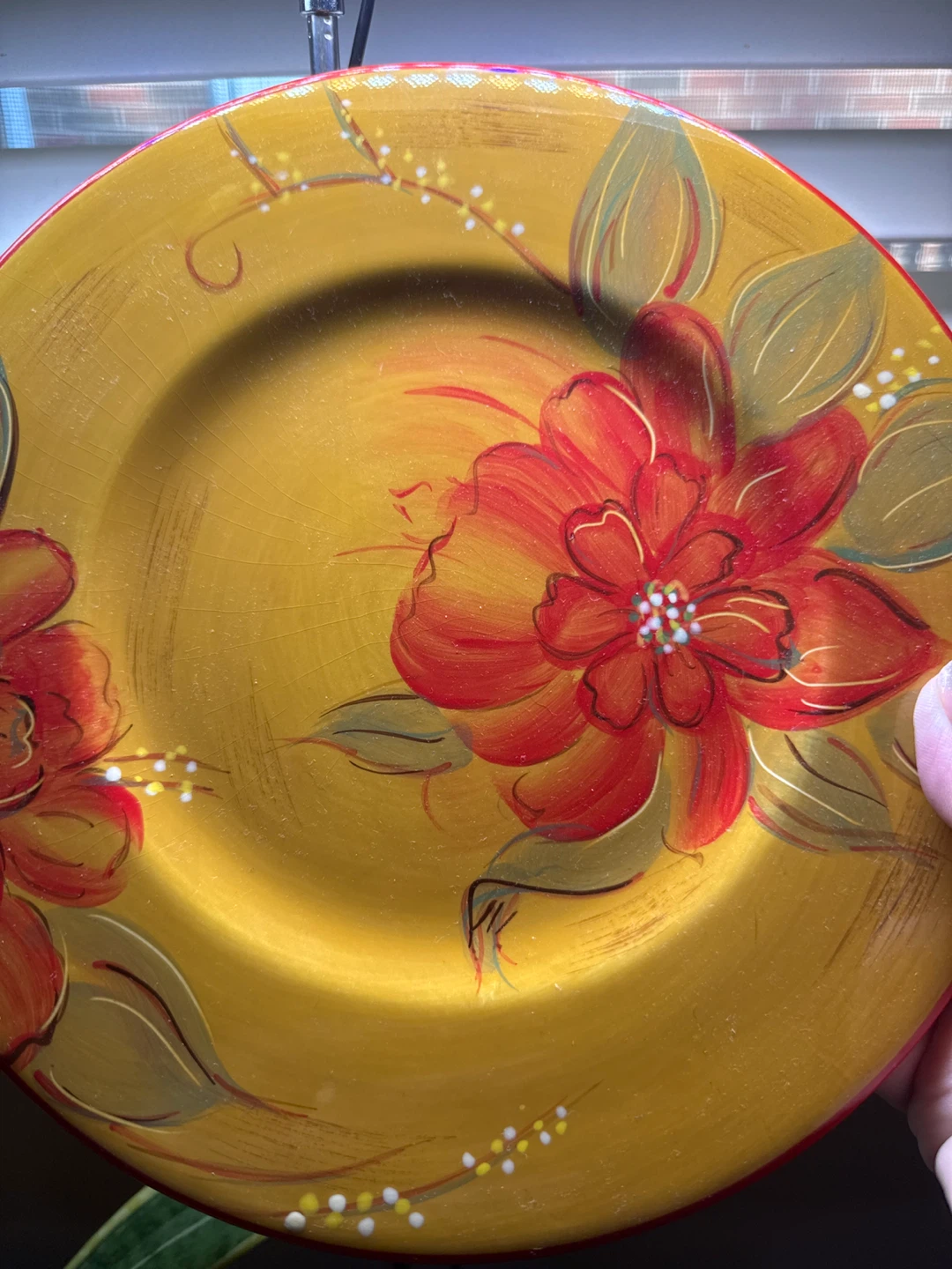 Fleur Rouge Dinner Plates Set of 4 - photo 3