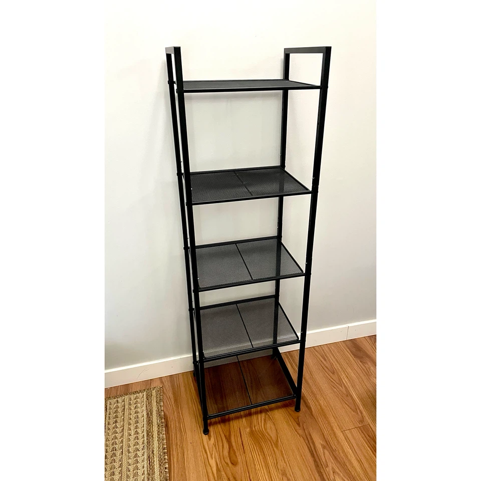 Black Metal 5-Tier Ladder Shelf