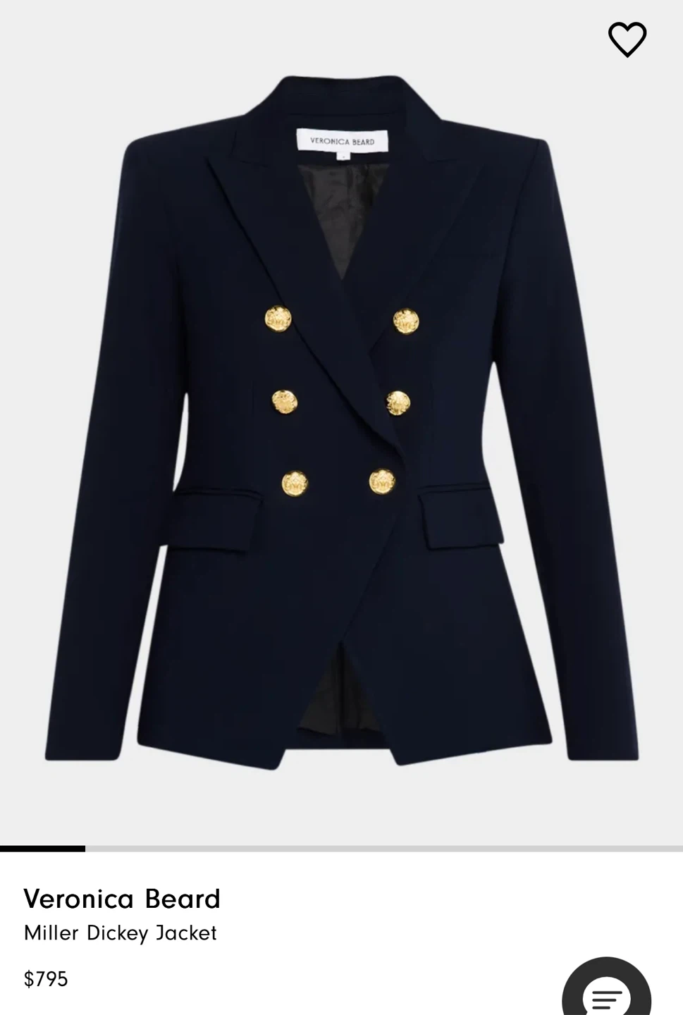 Veronica Beard Miller Dickey Jacket Navy Size 00