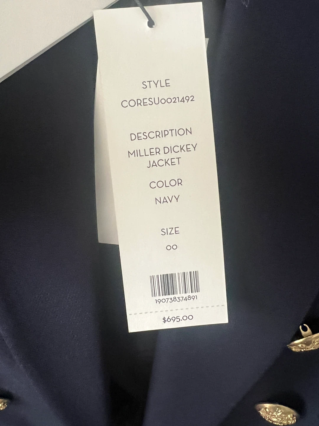 Veronica Beard Miller Dickey Jacket Navy Size 00 - photo 5