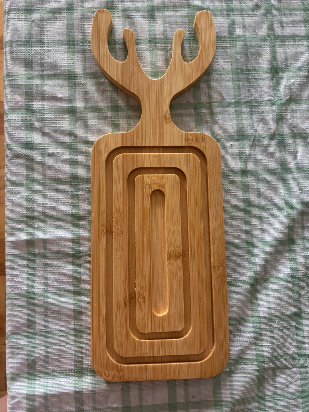 Bamboo Cutting Board with Antler Handle
