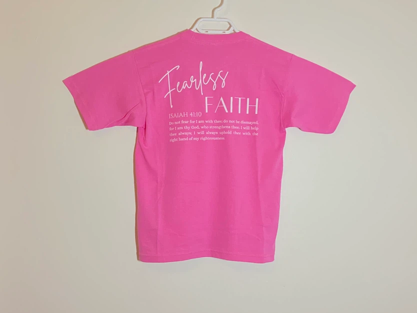 🆕 (NEW) Pink 'Fearless Faith' T-Shirt (Christian Clothing)
