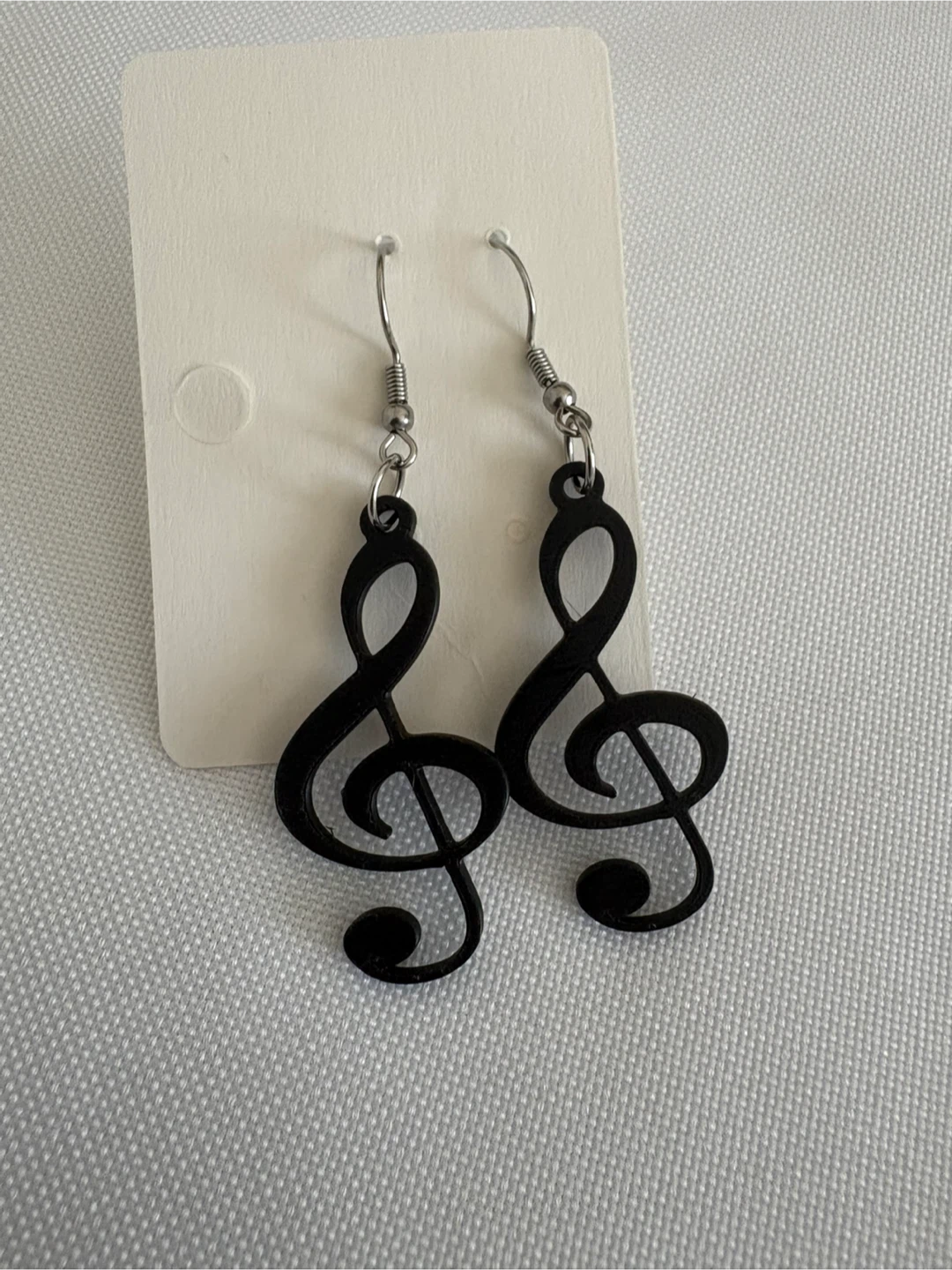 Black Treble Clef Earrings