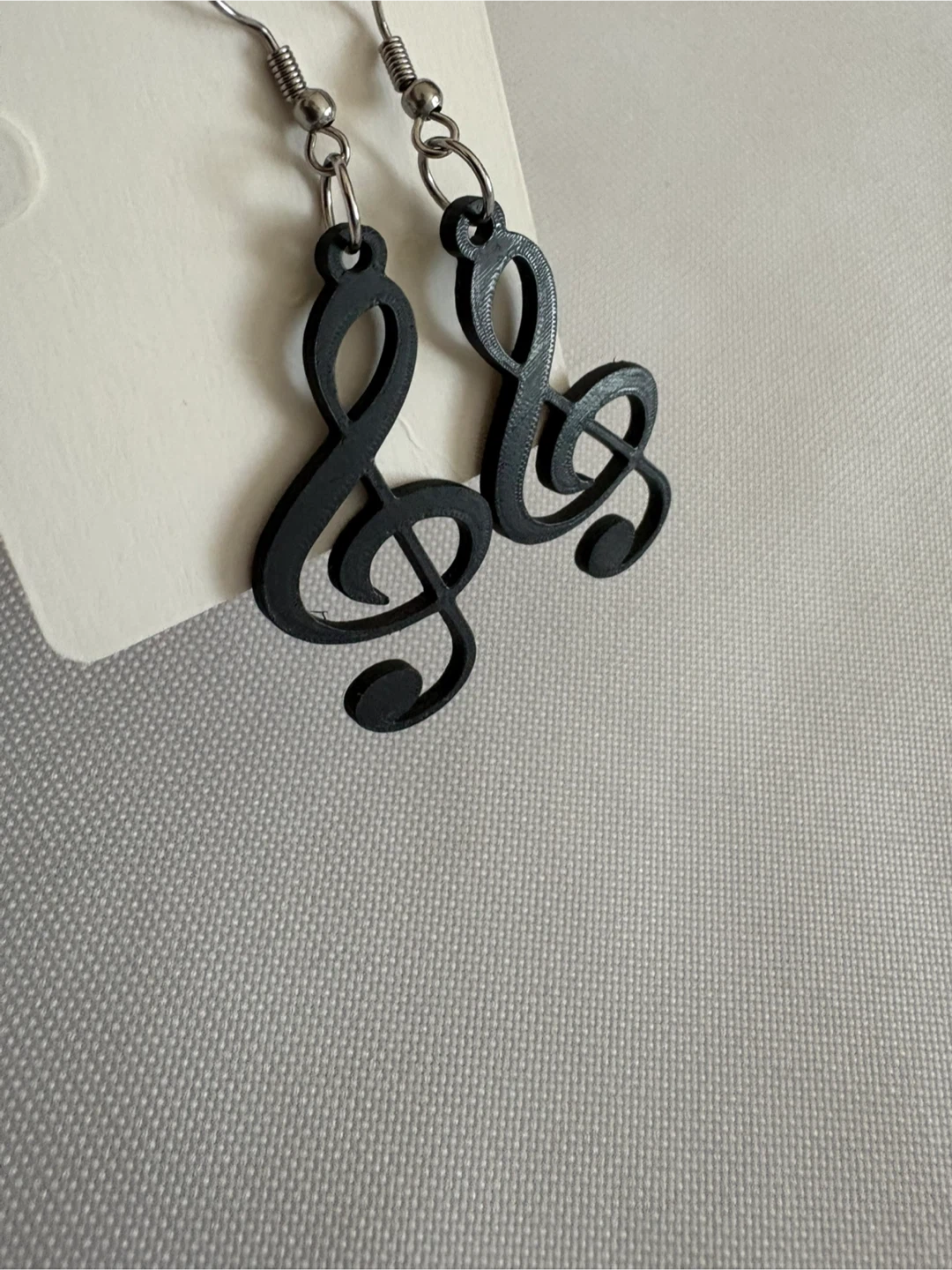 Black Treble Clef Earrings - photo 3
