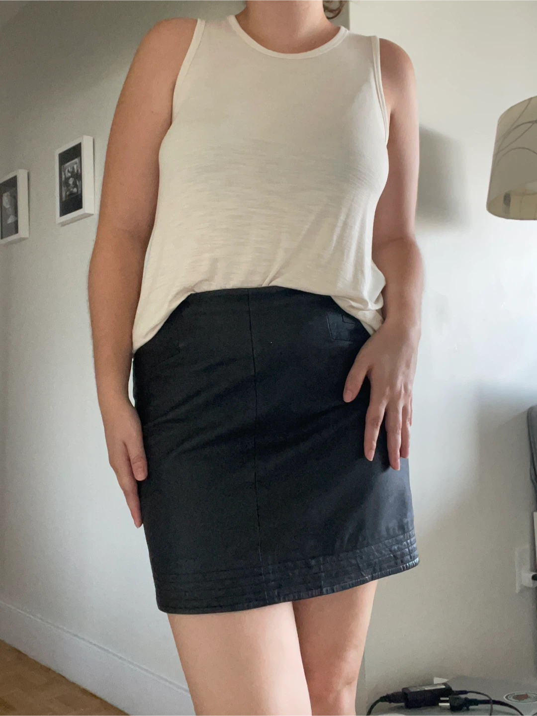 Comptoir des Cotonniers Black Leather Skirt - photo 4