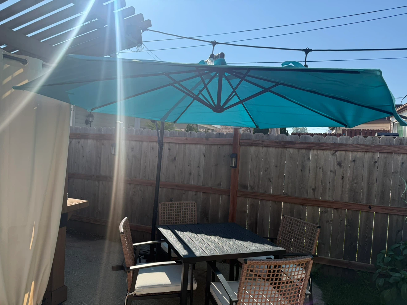 Turquoise Cantilever Patio Umbrella