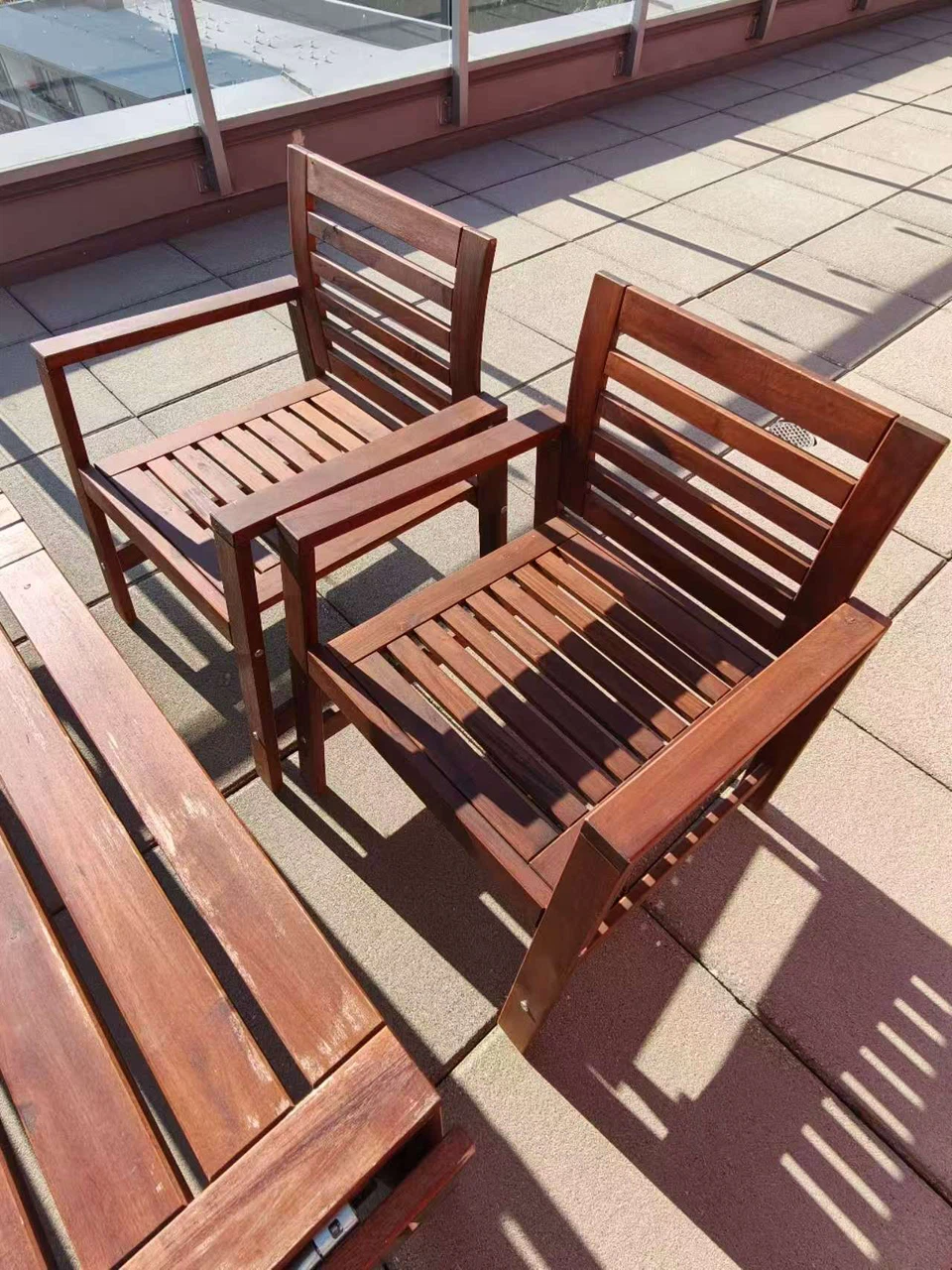 IKEA Wooden Patio Dining Set With Cushions - photo 4