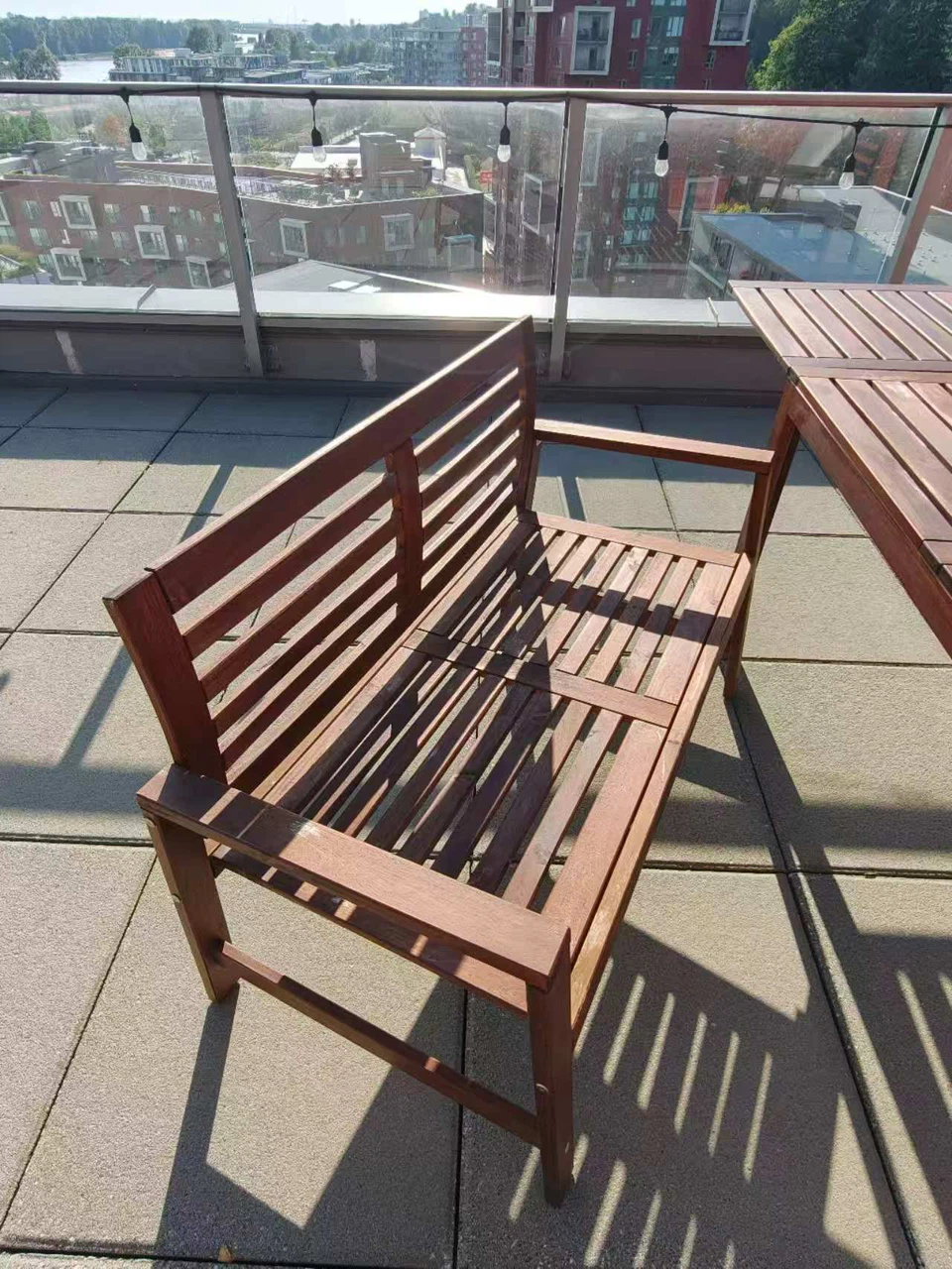 IKEA Wooden Patio Dining Set With Cushions - photo 5
