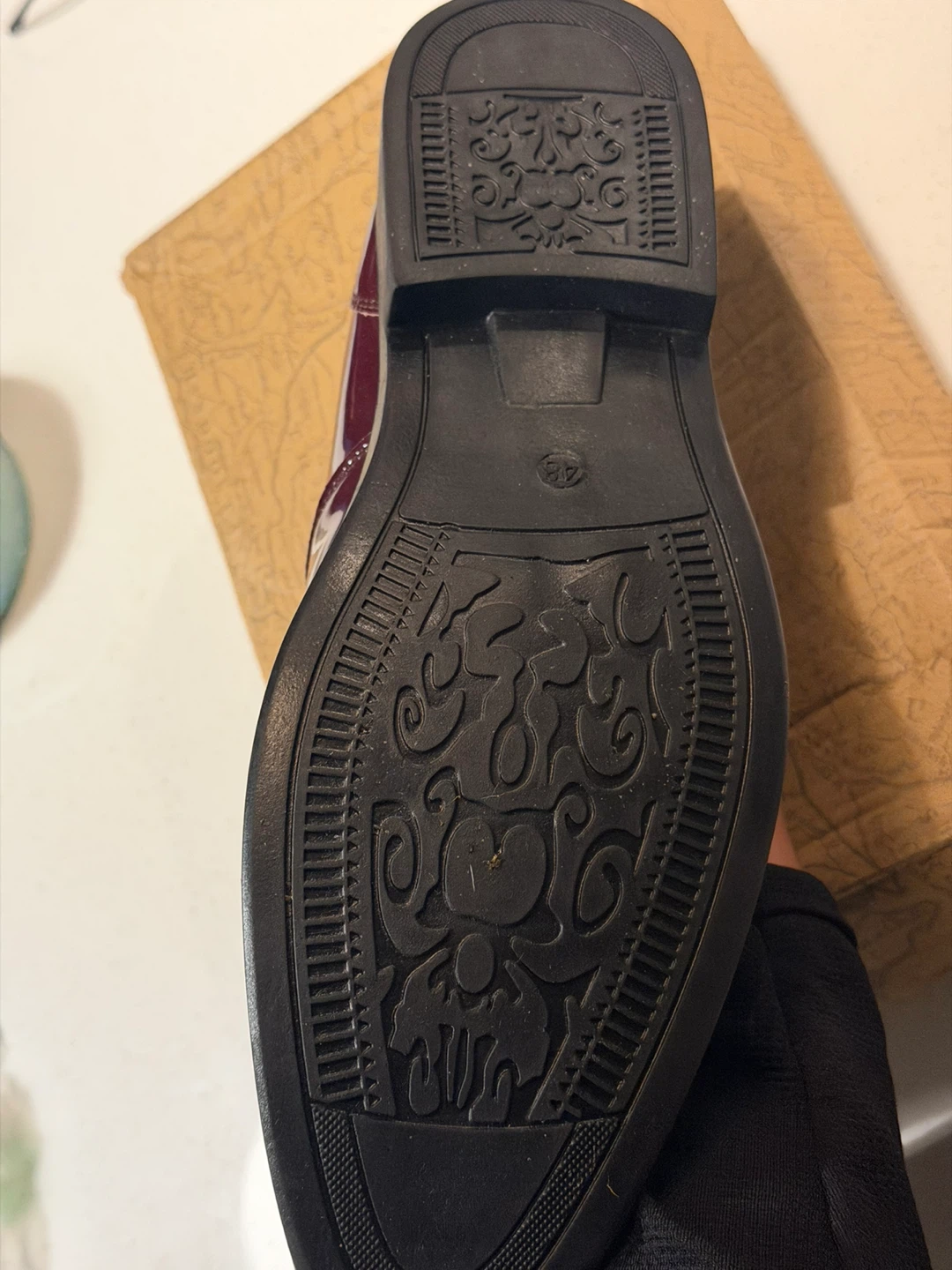 Men's Burgundy Patent Leather Loafers - photo 3