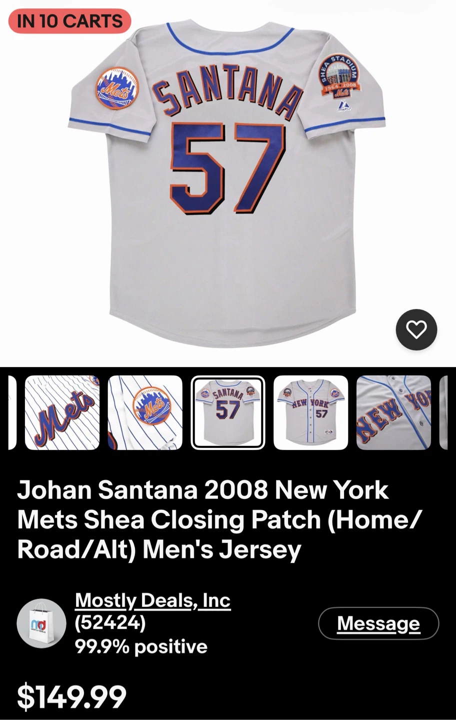New York Mets Santana #57 (2 for $80) - photo 4