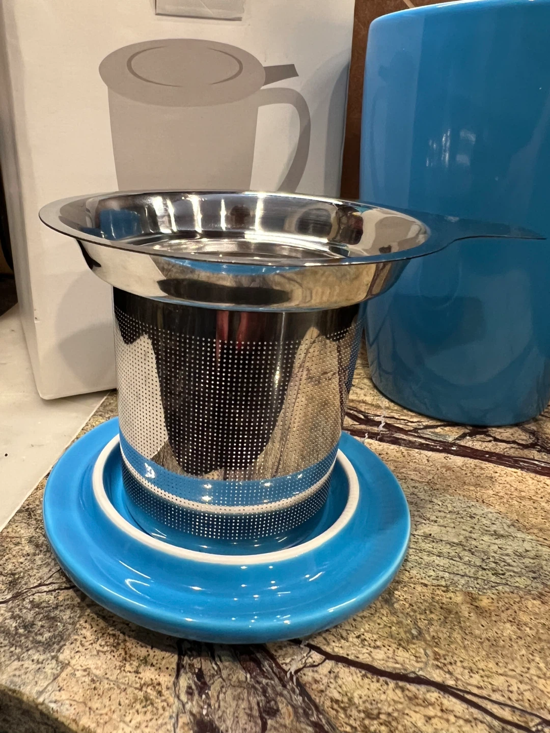 New Indigo Blue Tea Mug with Stainless Infuser - photo 4