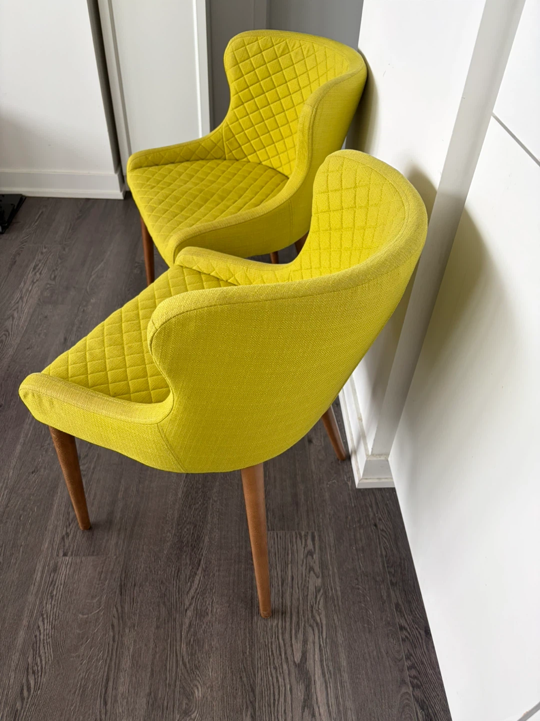 2 accent / dining chairs in yellow - retails for 149 each - photo 2