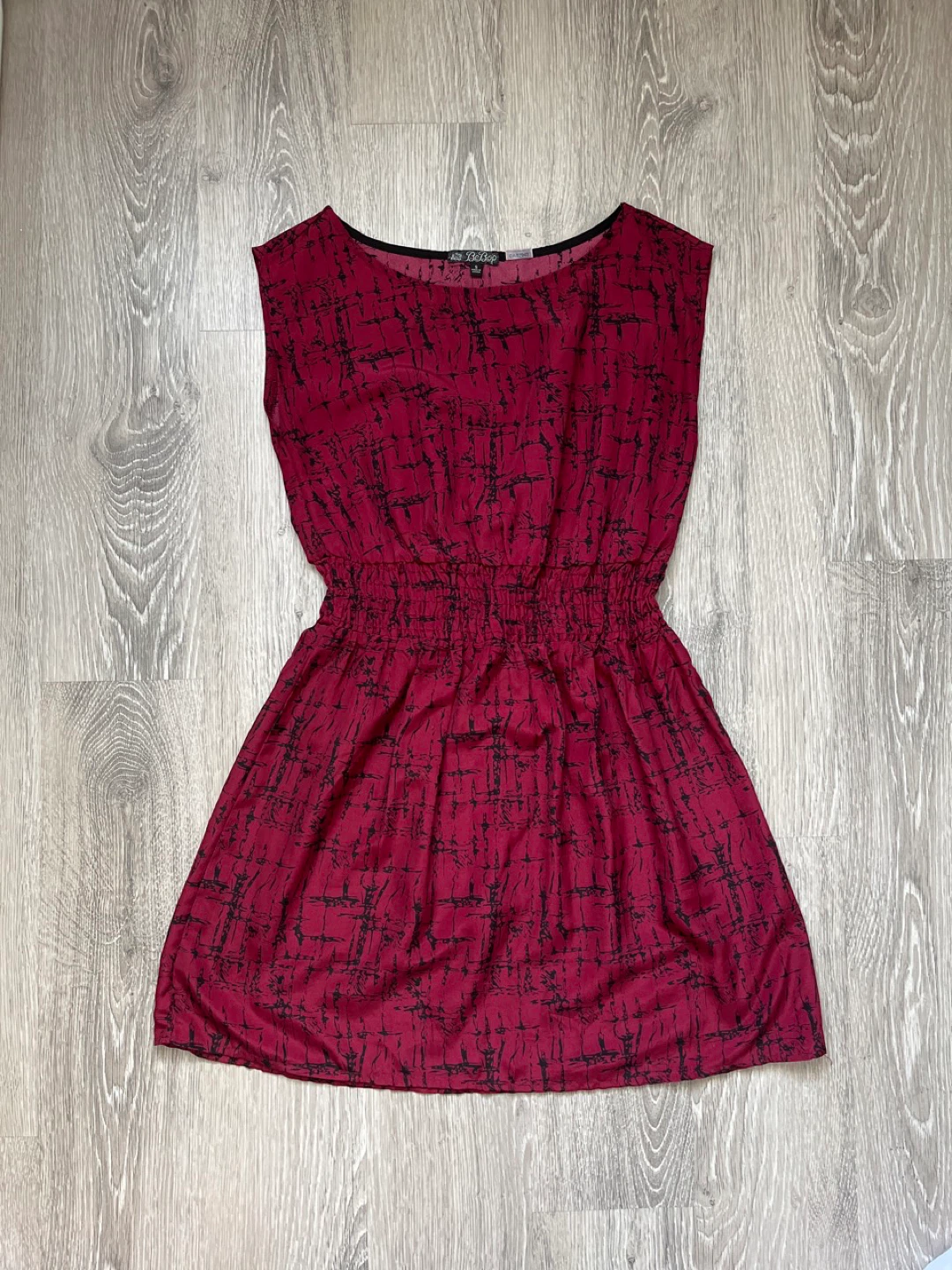 Sleeveless Burgundy Mini Dress, Size S