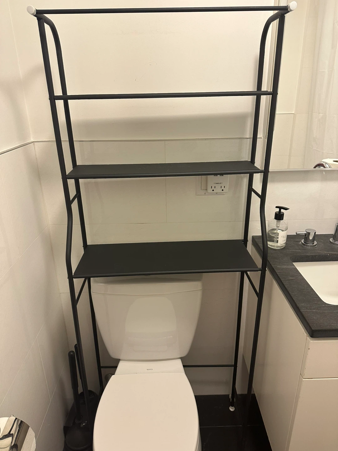 Black Over-the-Toilet Shelf Unit
