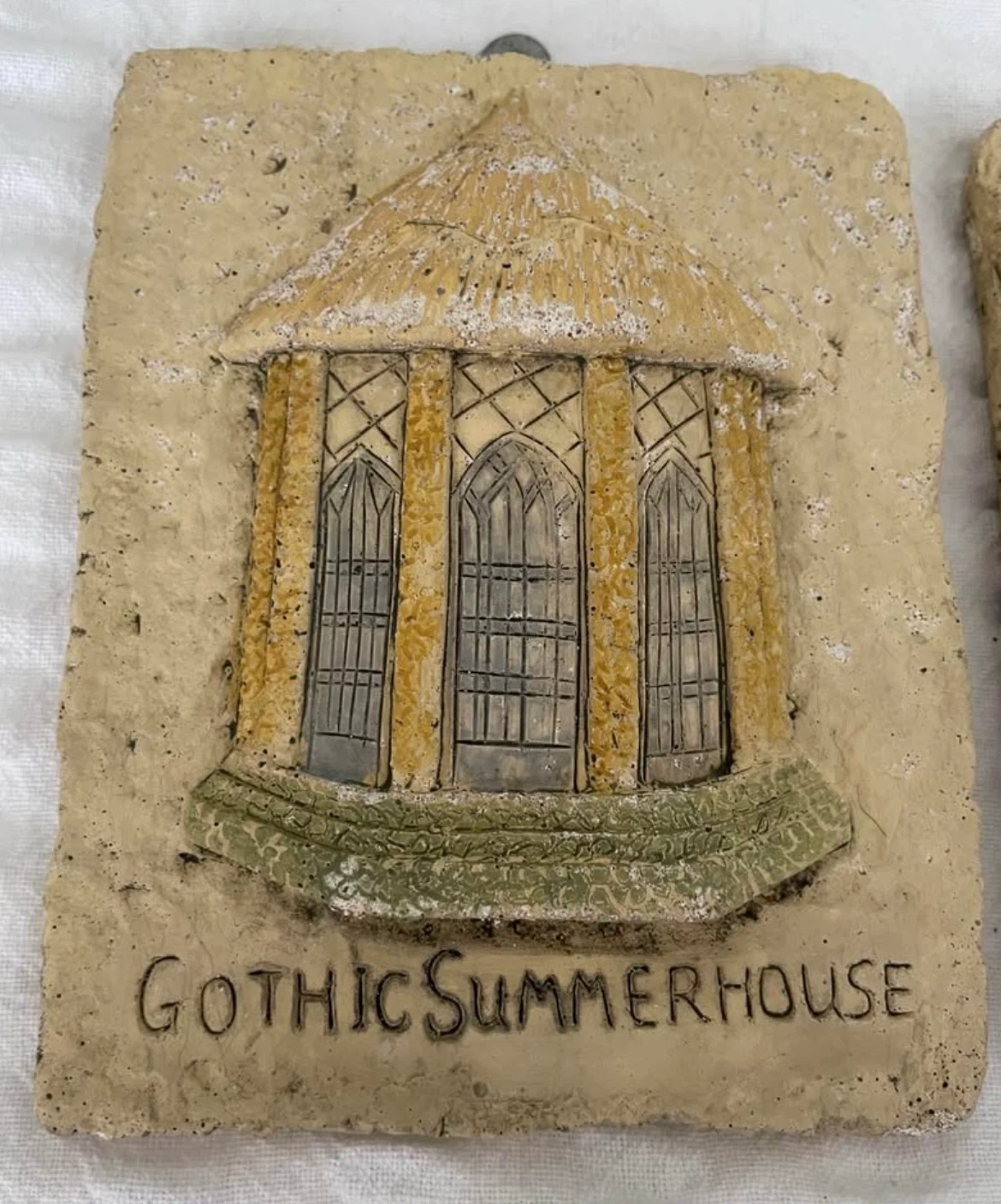 Set Of 3 Antique English Ceramic Home / Garden Hanging Tiles - photo 2