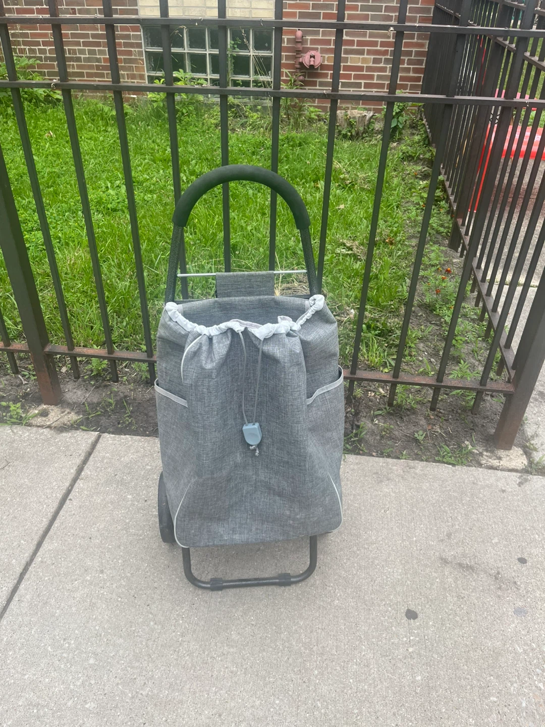 Gray Rolling Shopping Cart