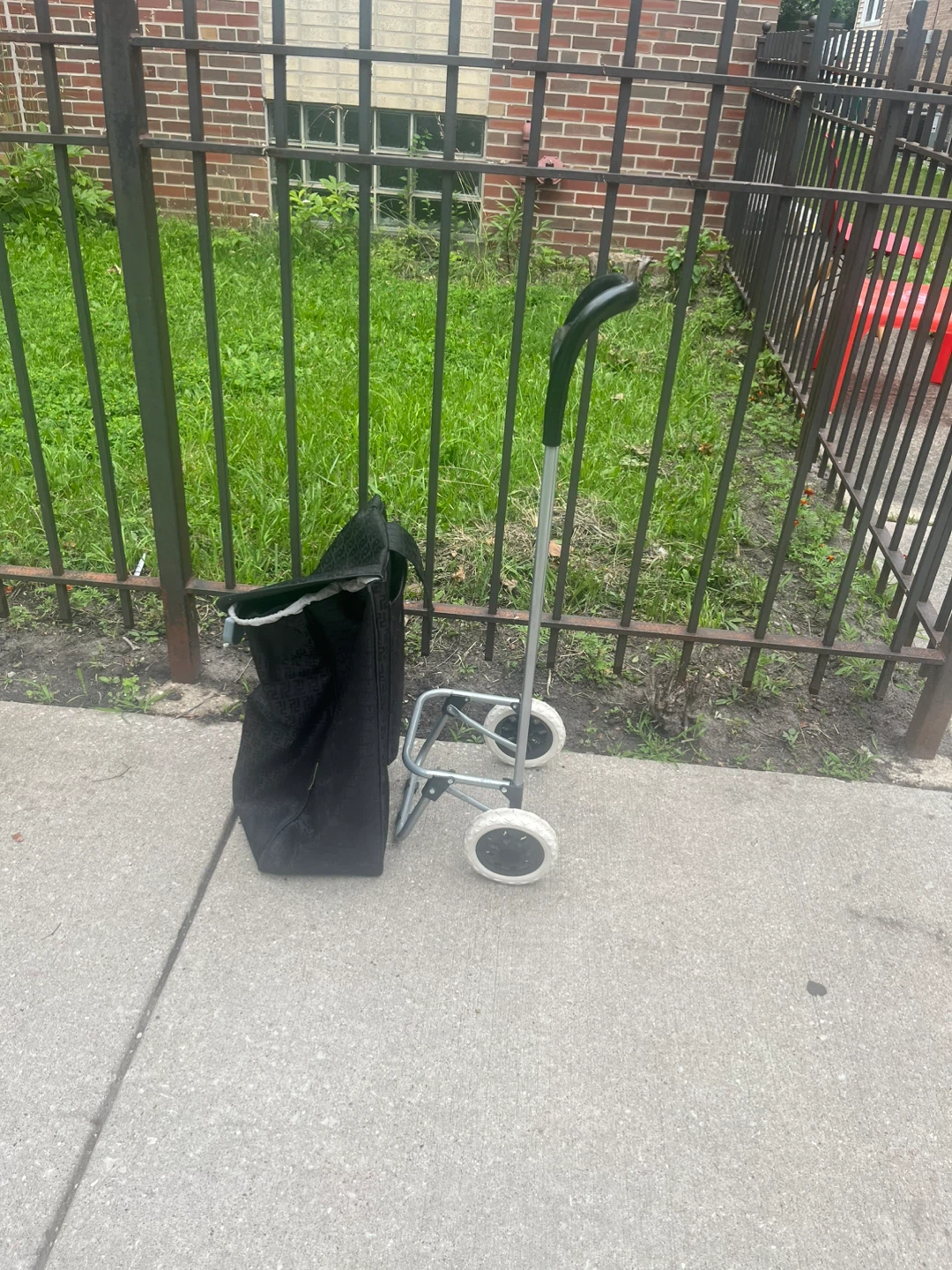 Black Rolling Shopping Cart with Pattern - photo 3