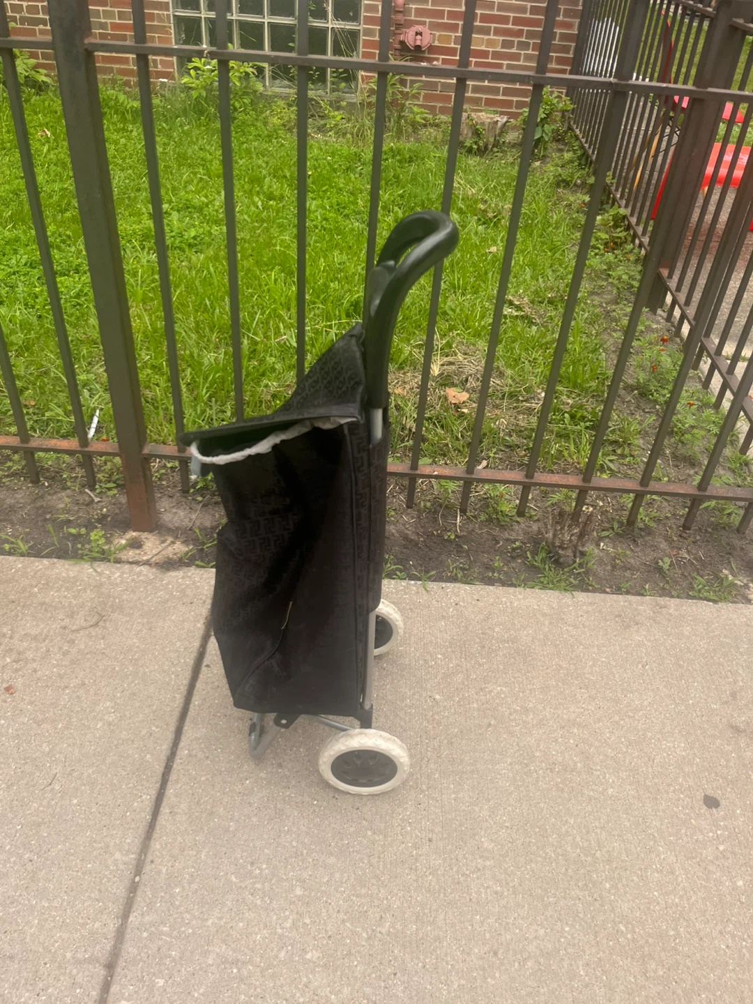 Black Rolling Shopping Cart with Pattern - photo 4