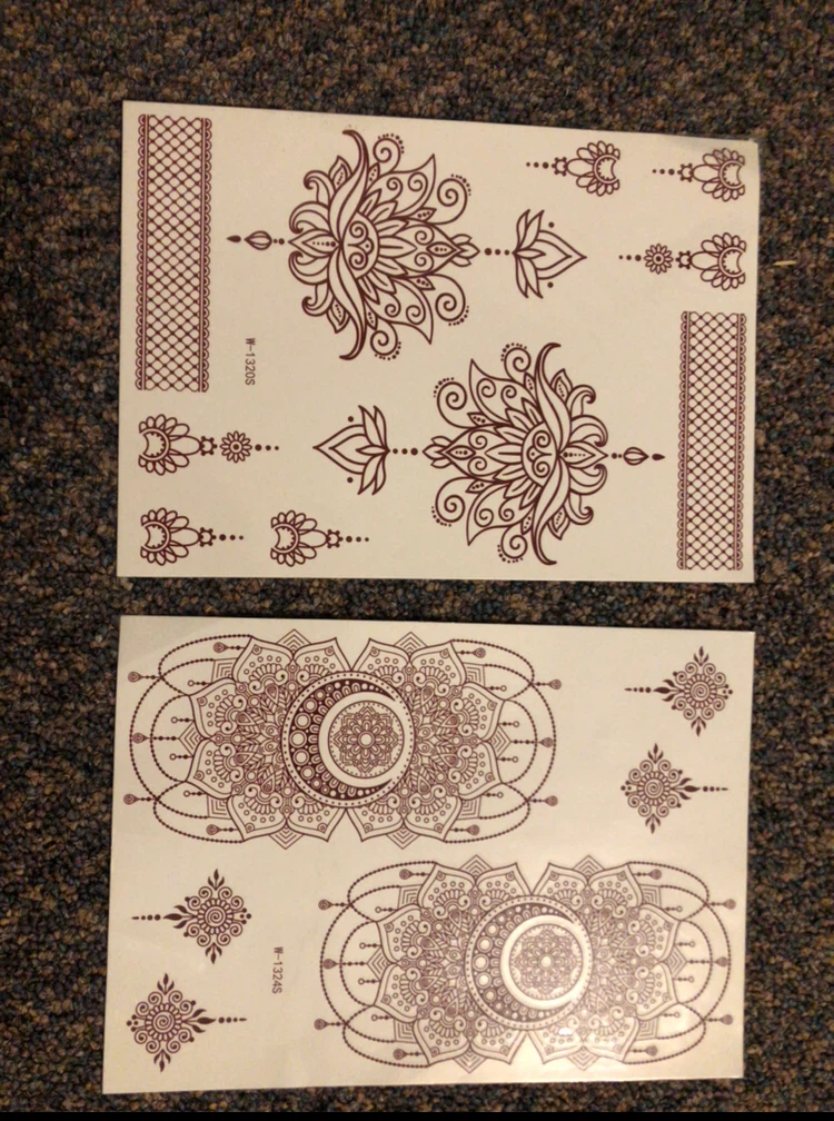 Temporary Tattoo Sheets - Henna Style Designs
