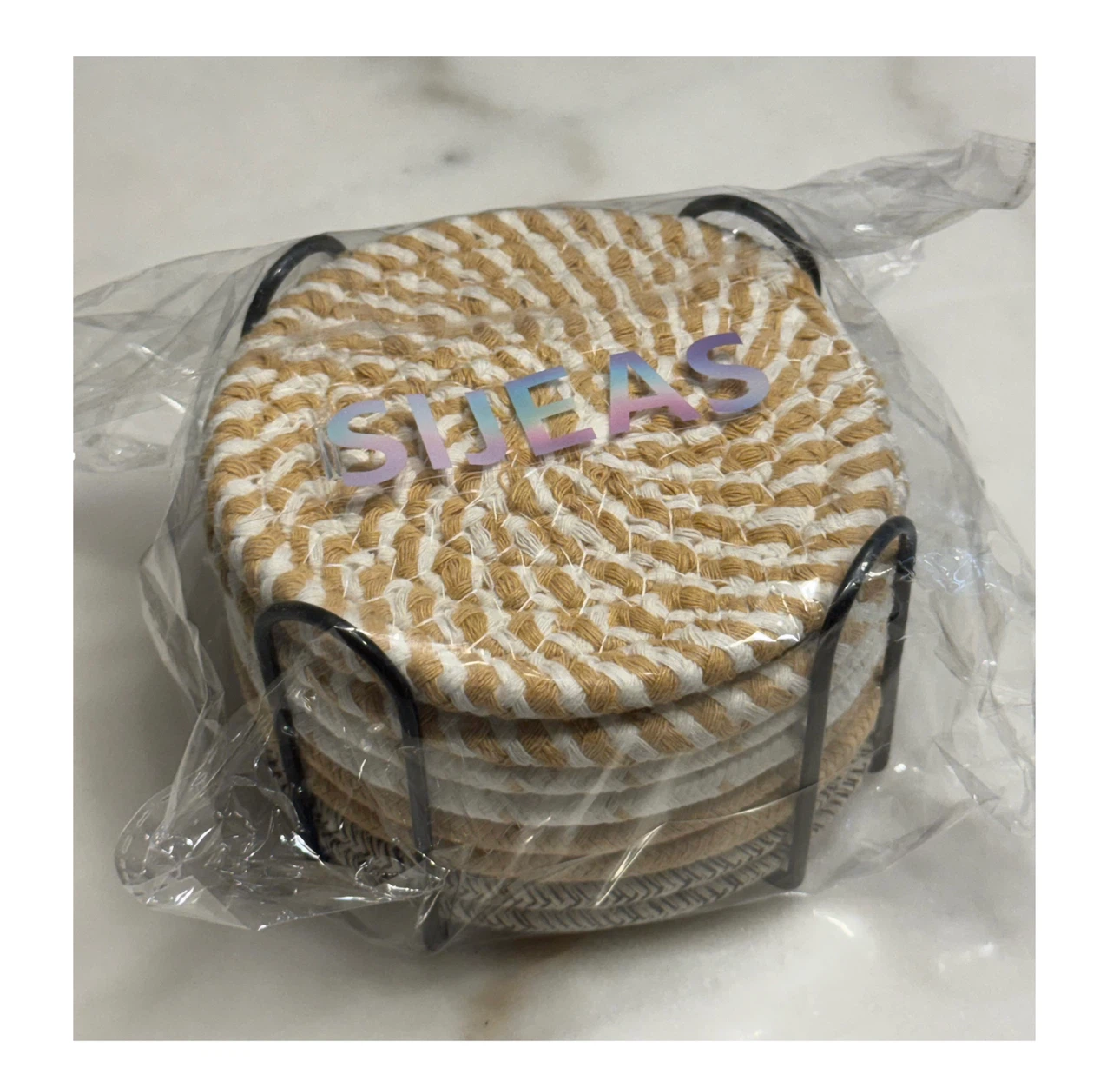 Brand new Cotton Rope Coasters Set of 8 with Holder - photo 2