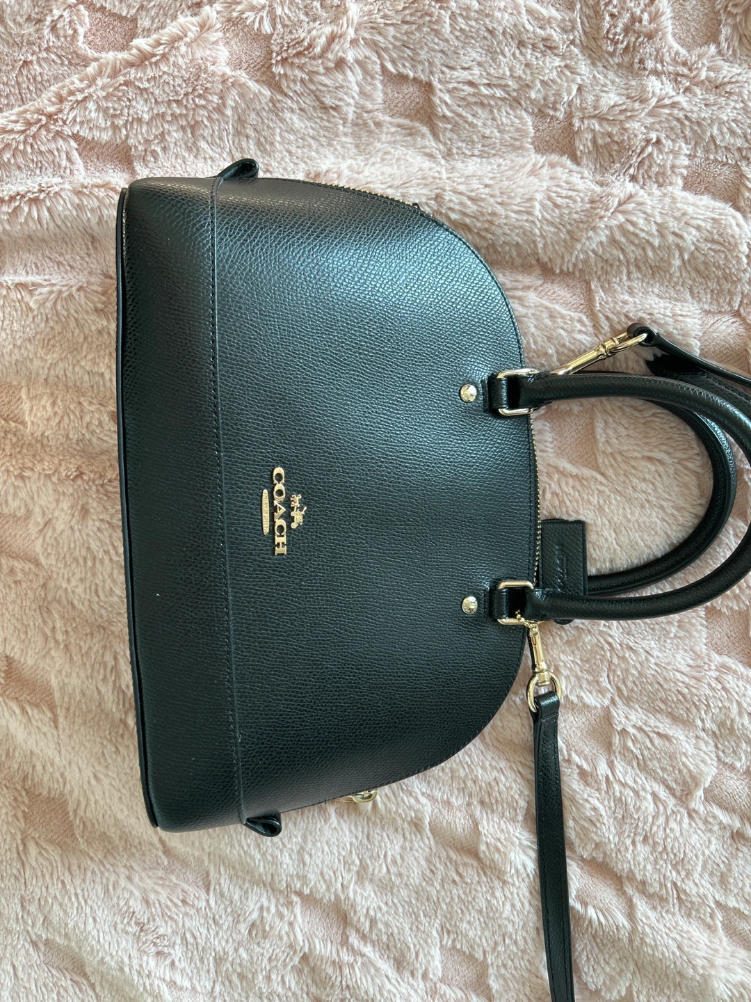Coach Black Pebble Leather Satchel Bag