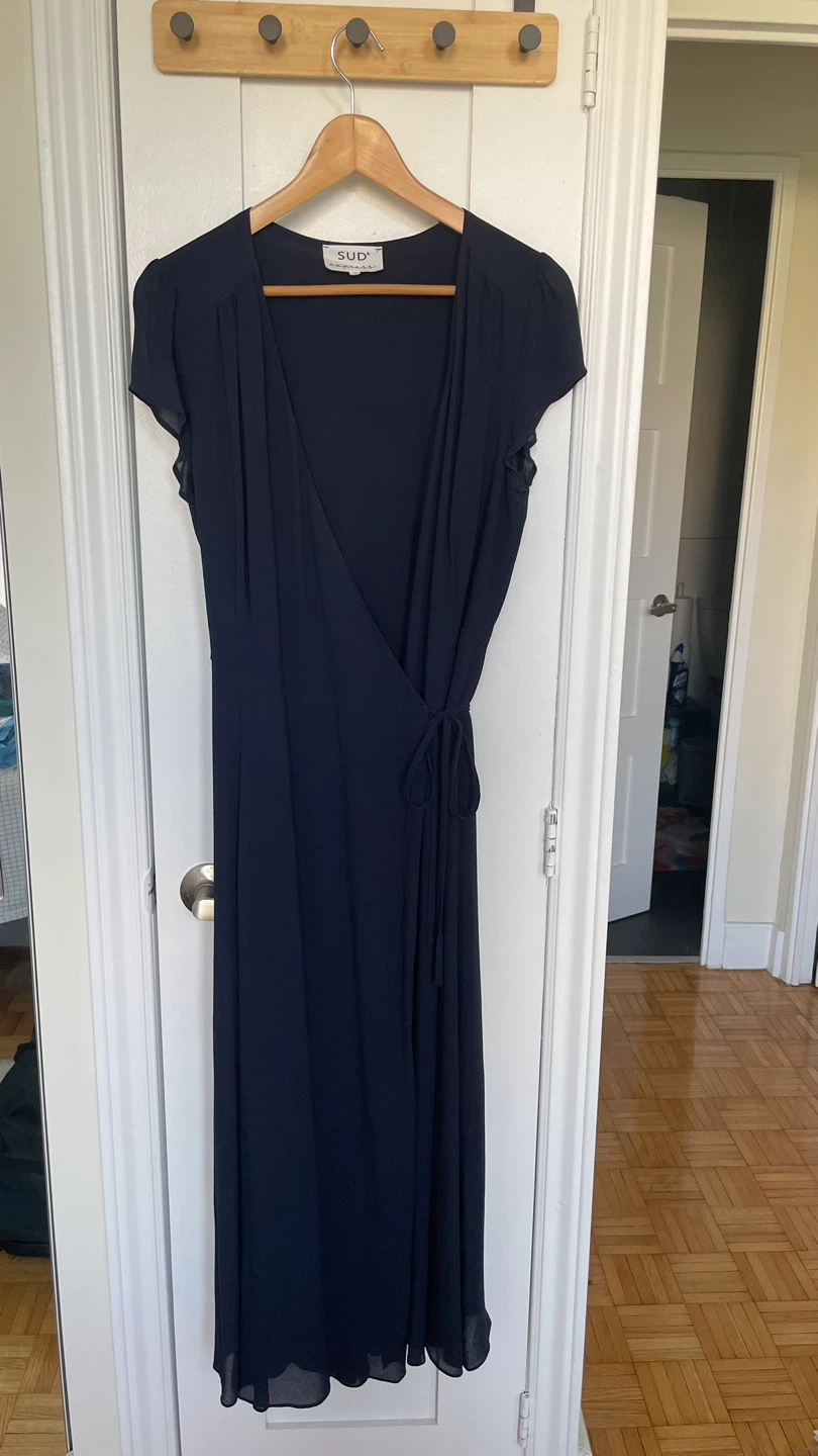 SUD Express navy wrap dress - size S