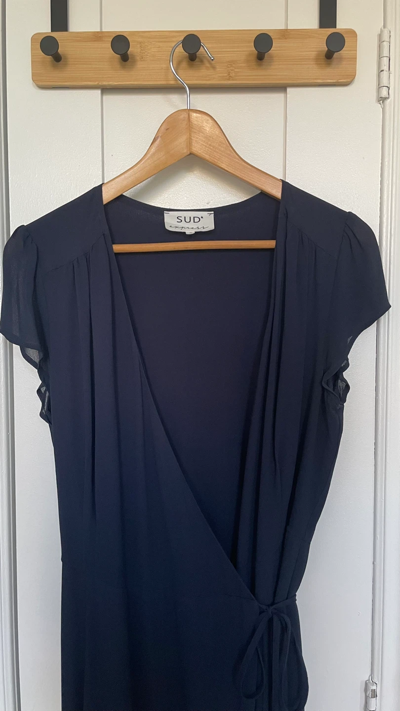 SUD Express navy wrap dress - size S - photo 2