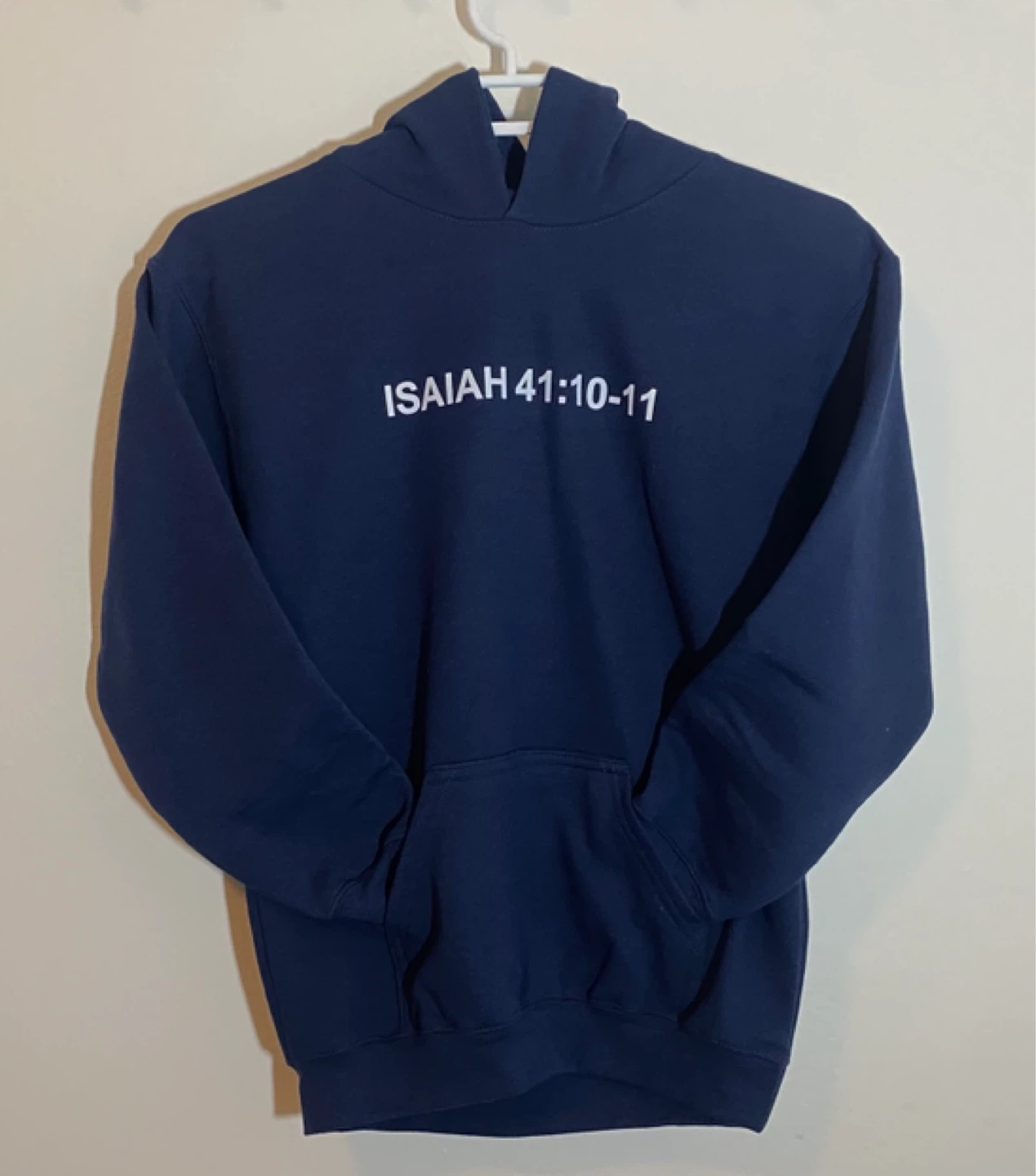 Navy Blue Hoodie Isaiah 41:10-11 Fearless Faith