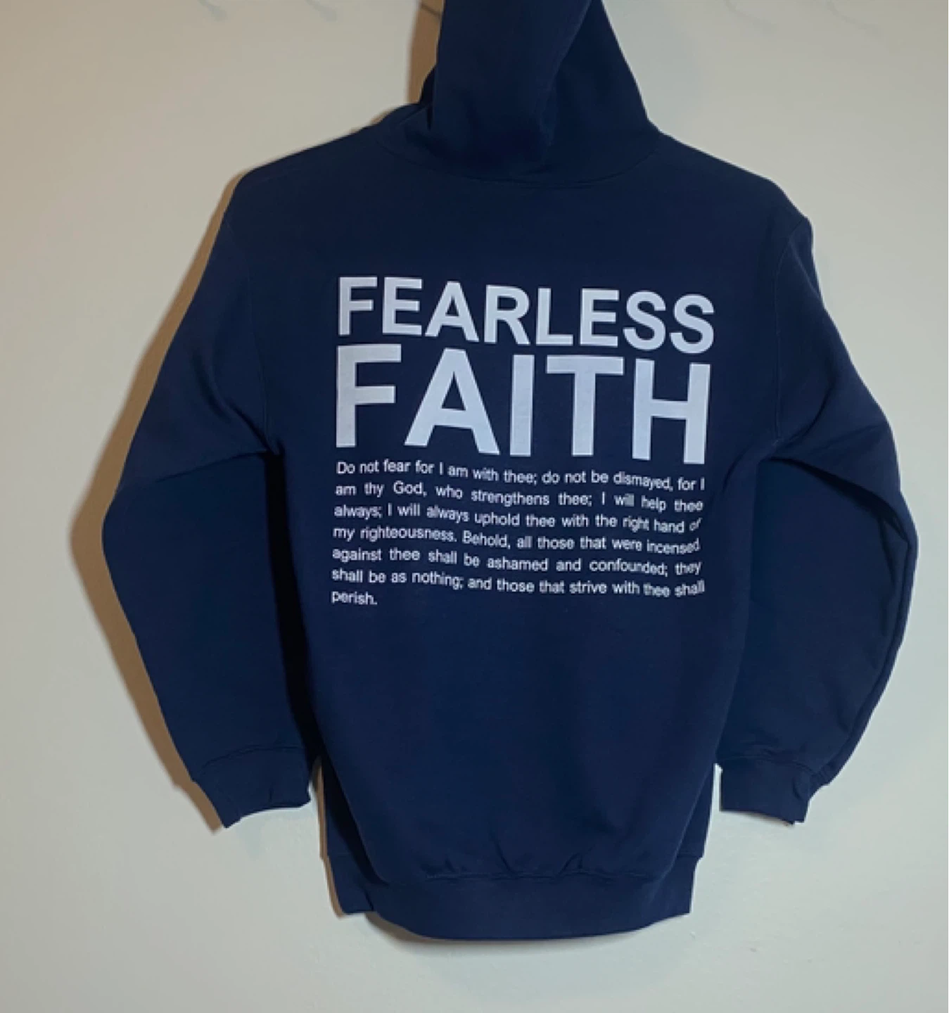 Navy Blue Hoodie Isaiah 41:10-11 Fearless Faith - photo 2