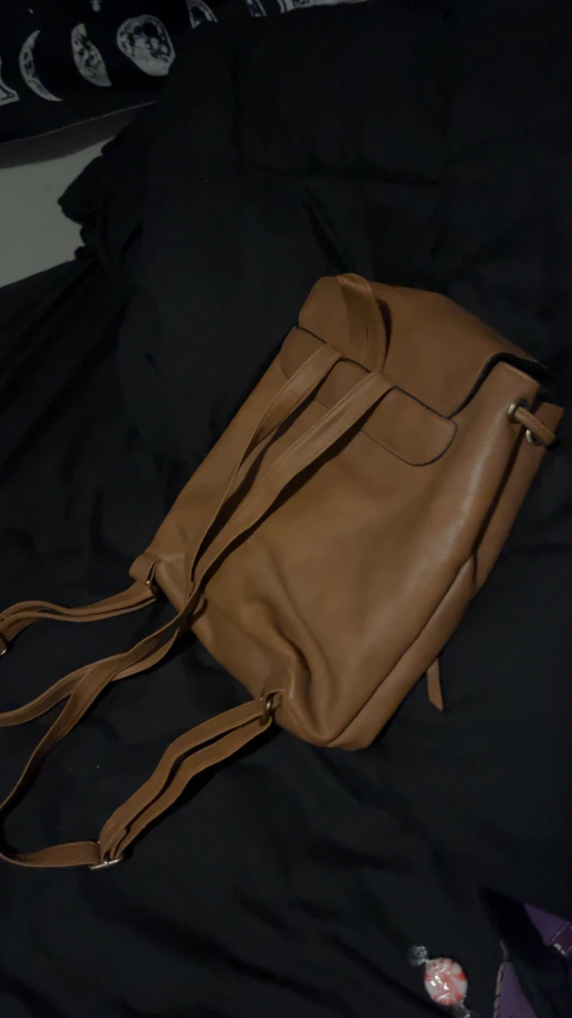 Brown Faux Leather Backpack - photo 2