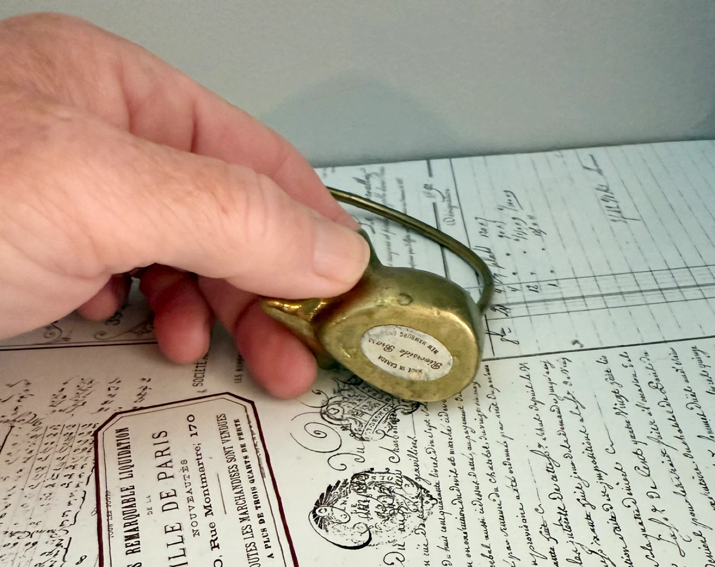 Vintage Brass multifunctional Mouse ring holder /receipt holder - photo 2