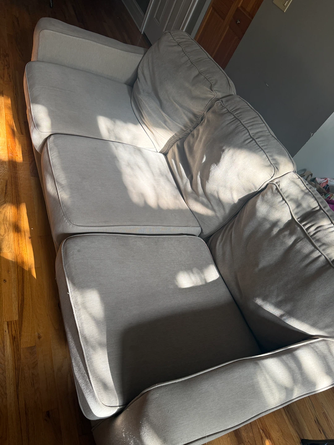 Light Gray Three-Seater Sofa