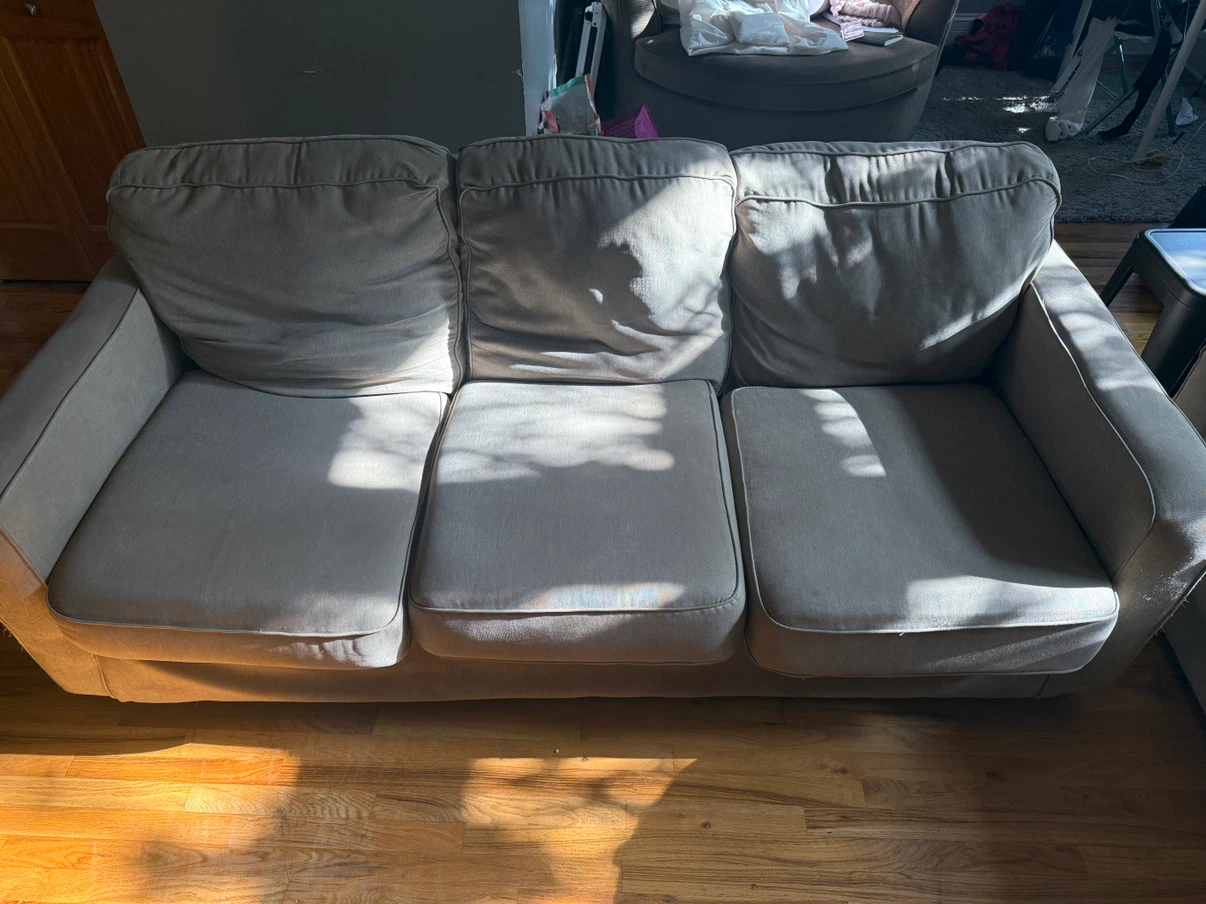 Light Gray Three-Seater Sofa - photo 4