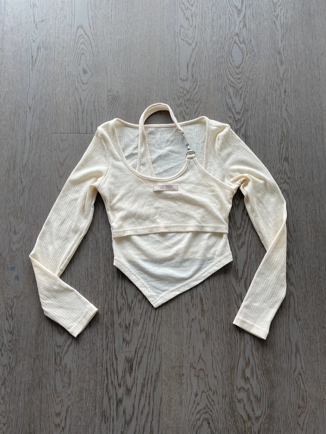 Handmade Long Sleeve Crop Top, size small
