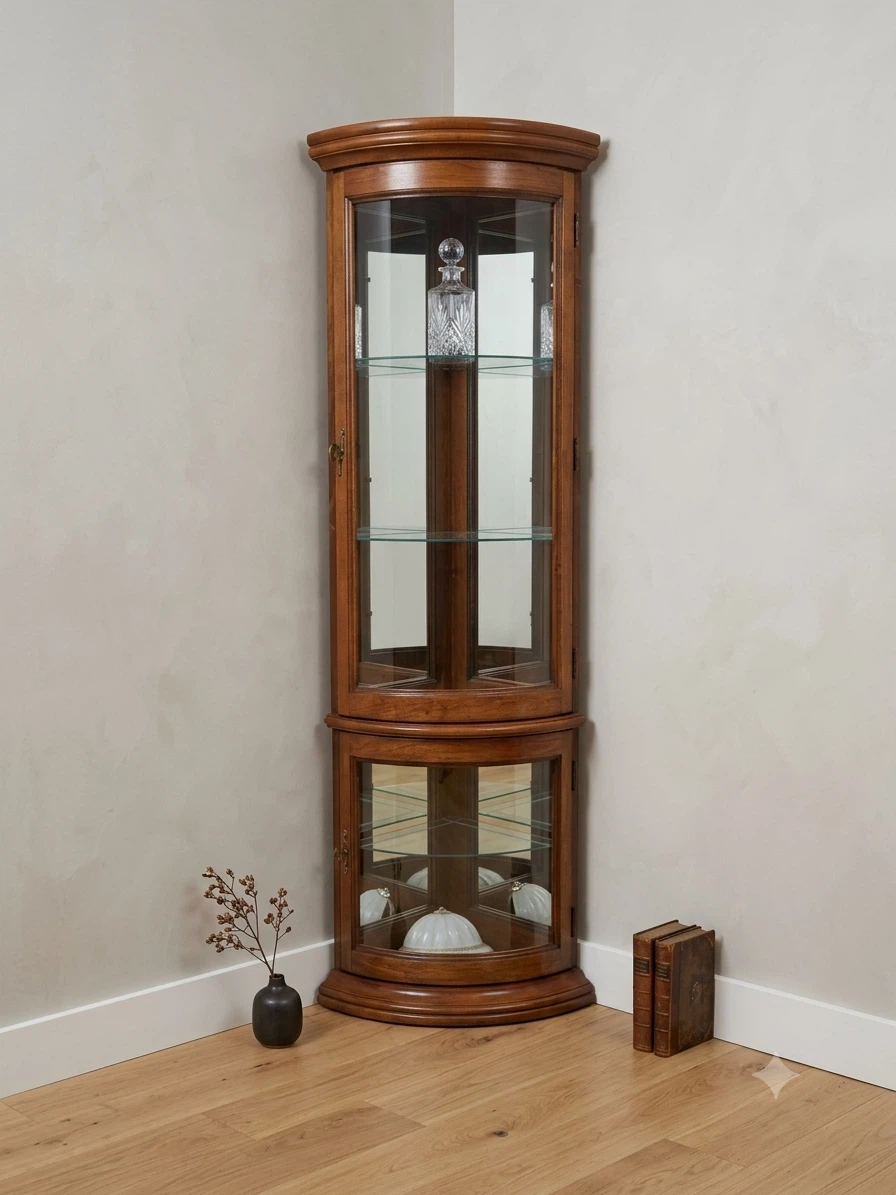 Wooden Corner Display Cabinet