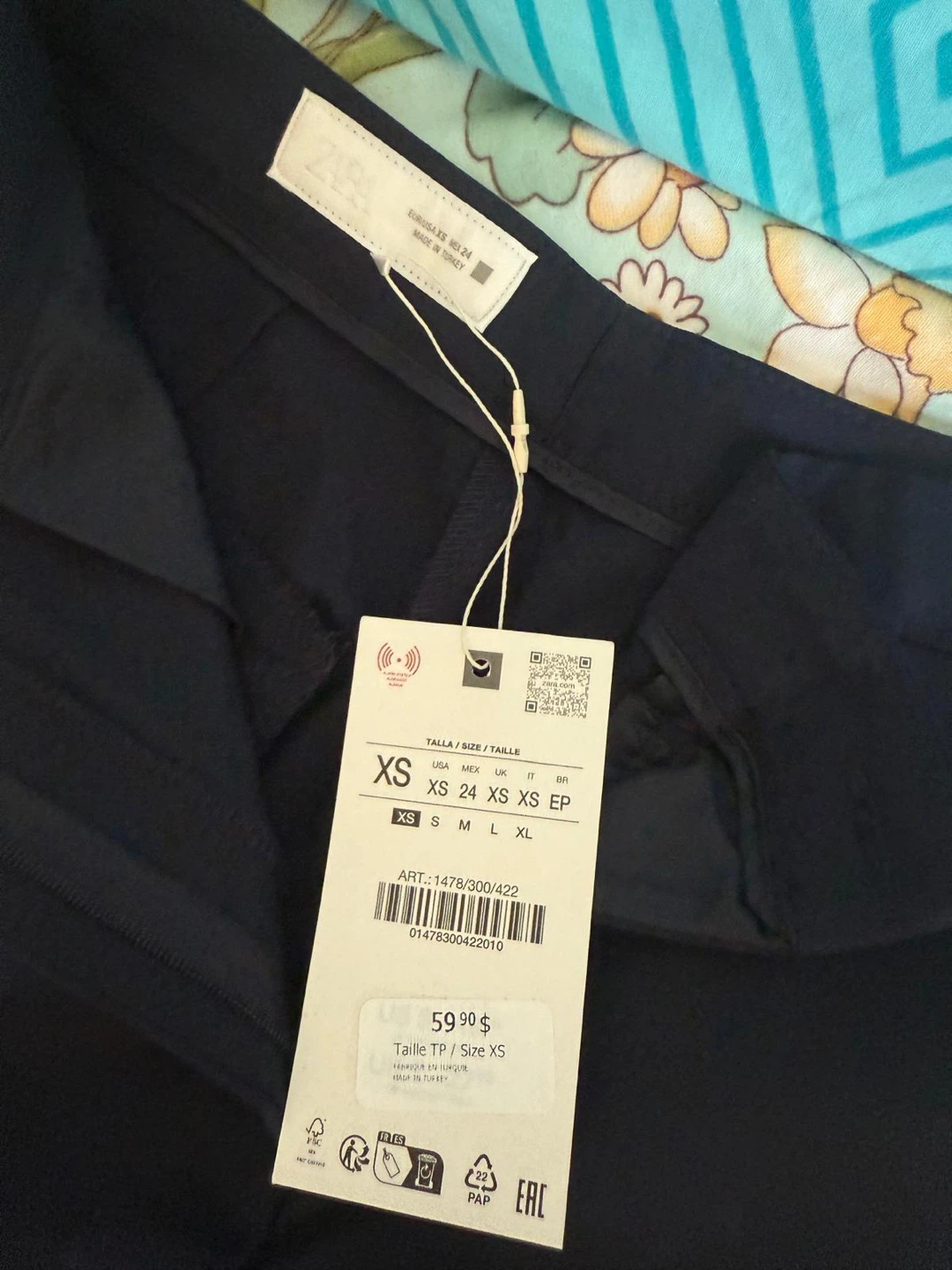 Zara Navy Wide-Leg Pants - photo 2
