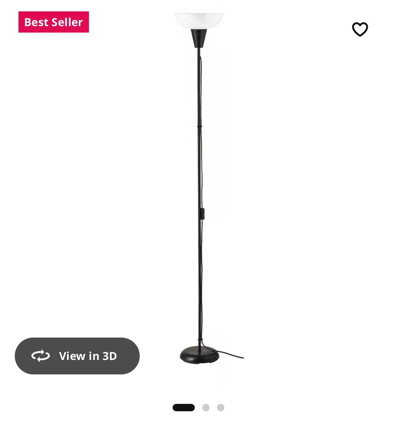 2 IKEA Floor Lamp Floor uplighter, black/white