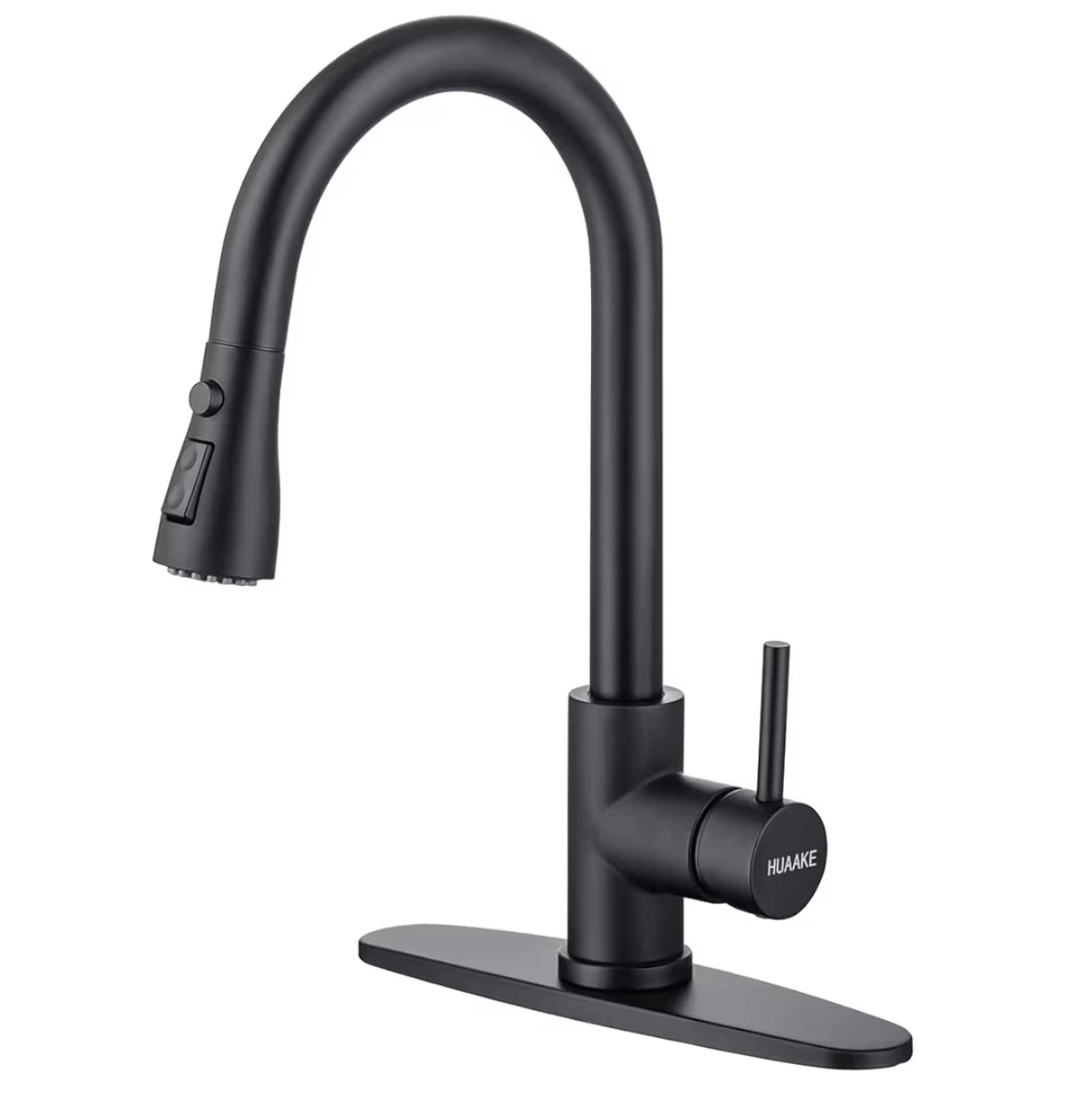 HUA KE Black Pull-Down Kitchen Faucet