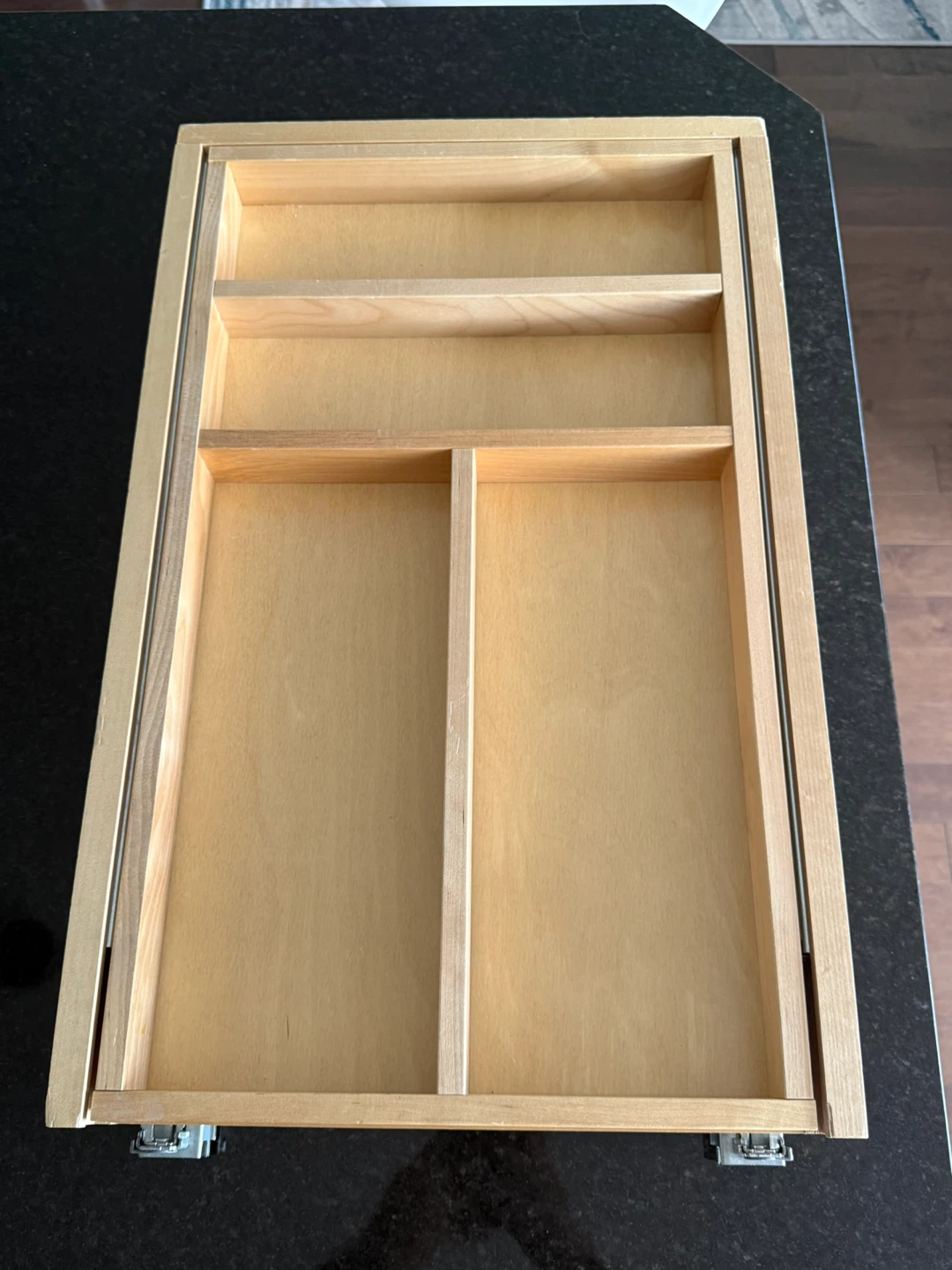 Wooden drawer organizer with dividers