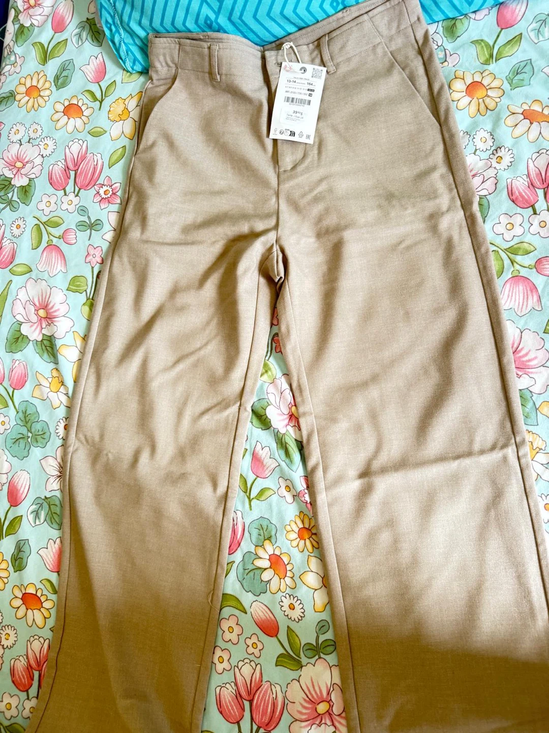 Zara Beige Wide-Leg Pants