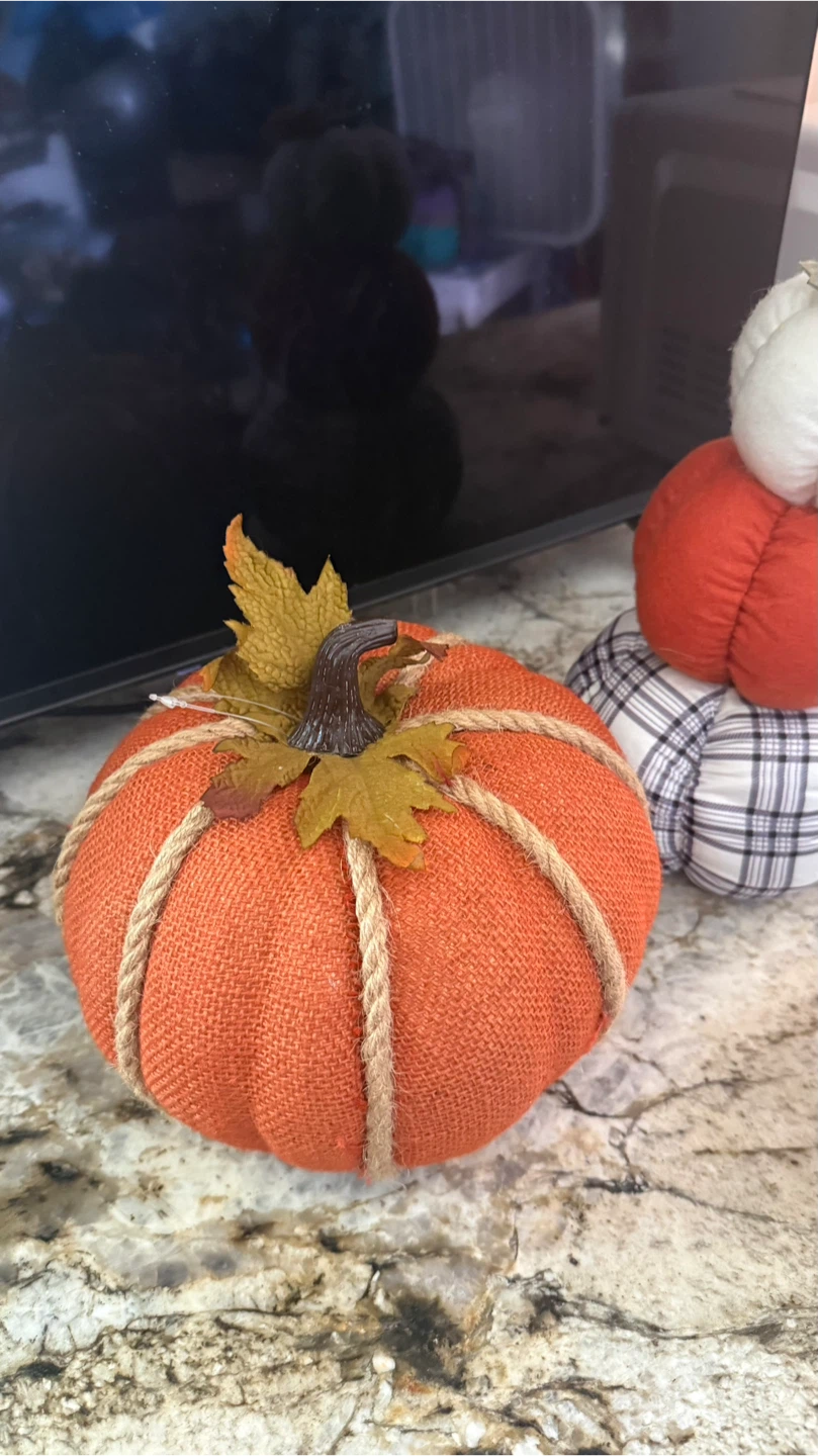 Fabric Decorative Pumpkins Set ask $10 - photo 2