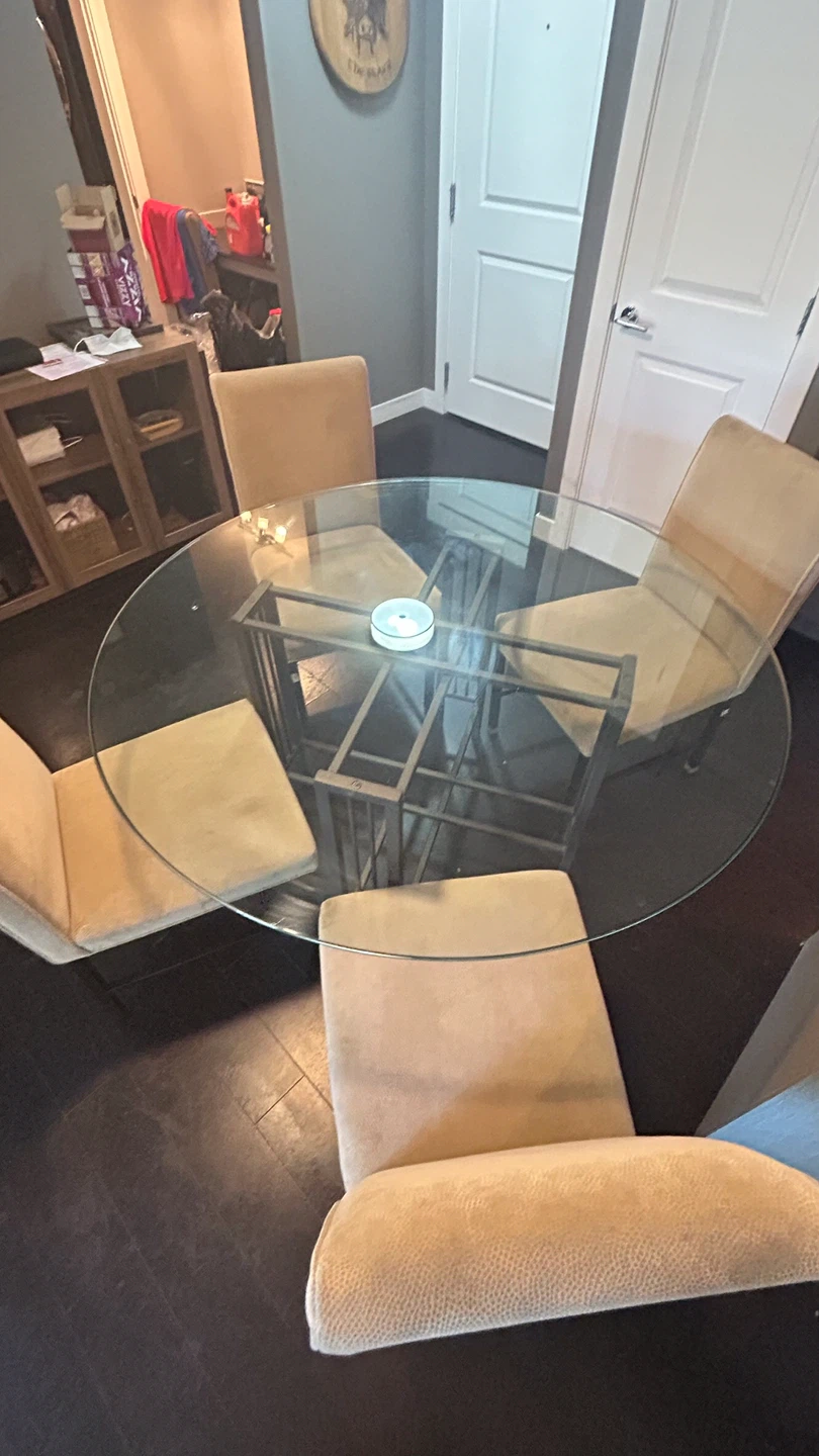 Glass Dining Table with 4 Chairs - photo 2
