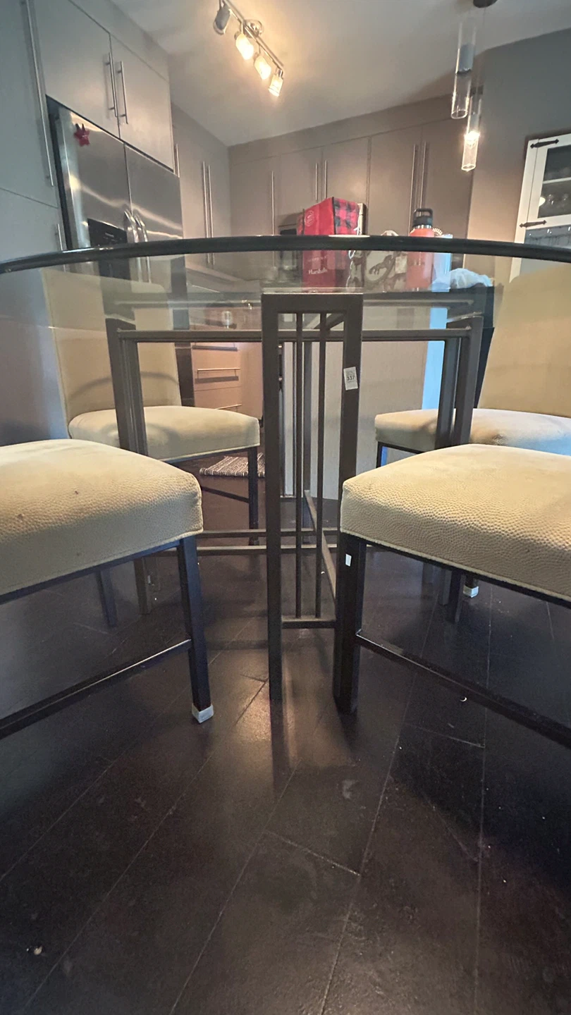 Glass Dining Table with 4 Chairs - photo 3