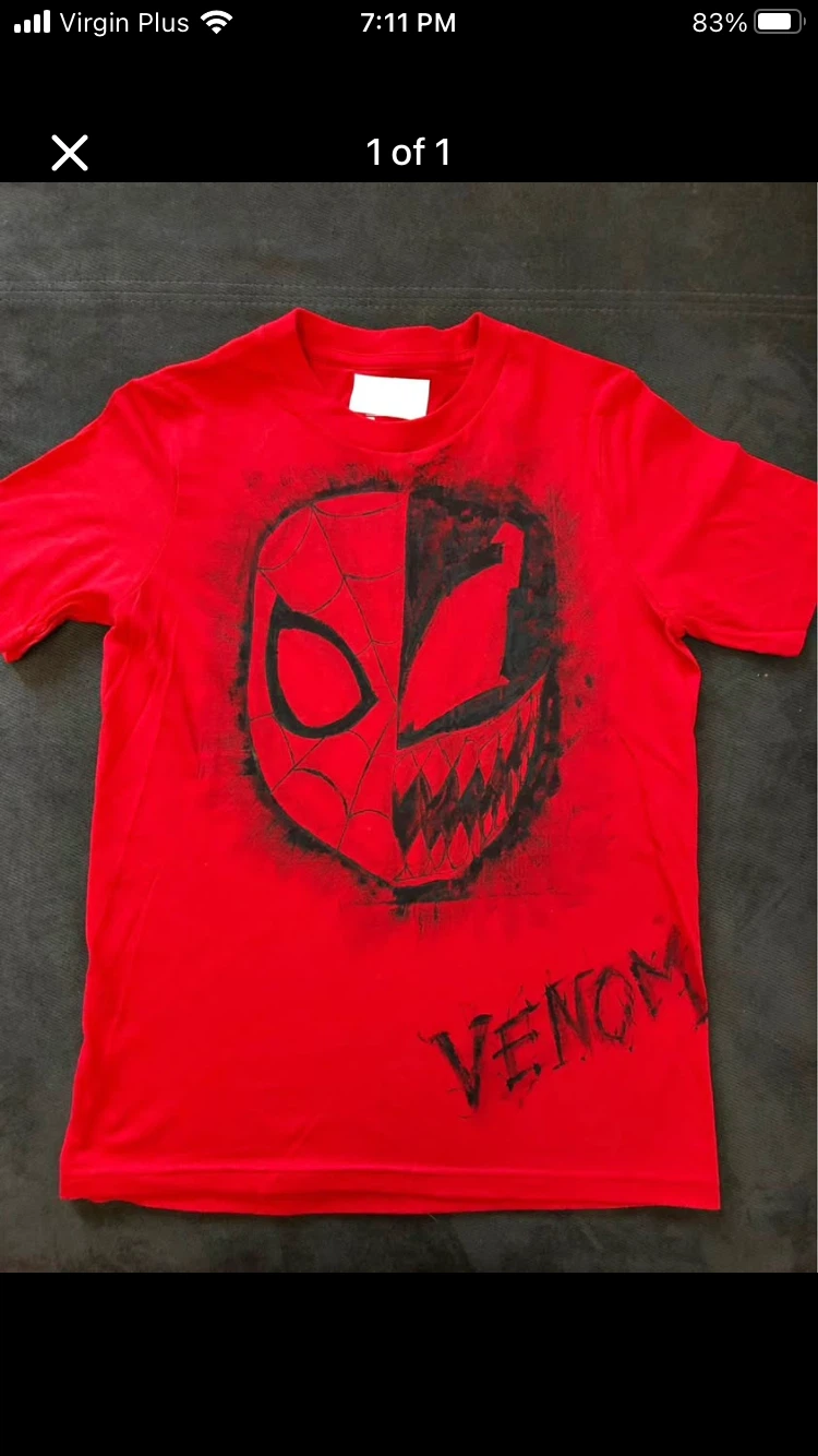 Spider-Man and Venom hand painted T-Shirt