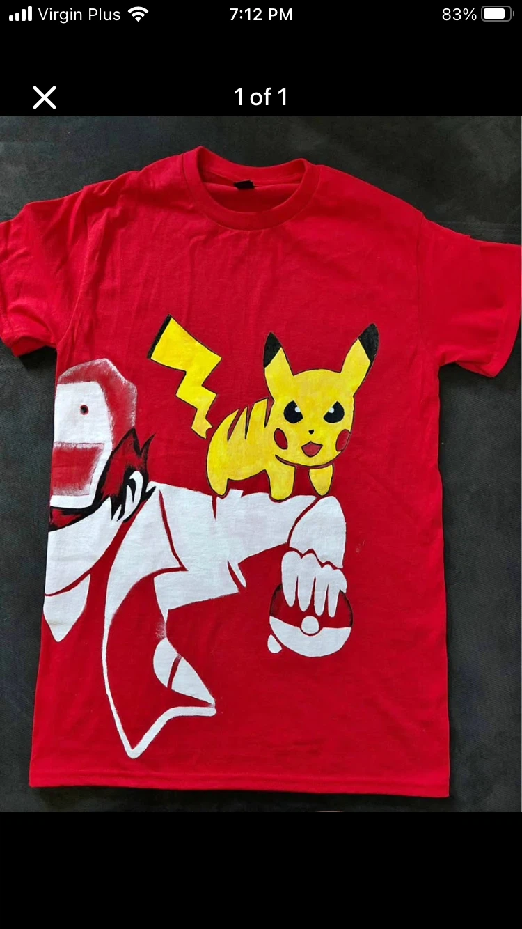 Pikachu hand painted T-Shirt