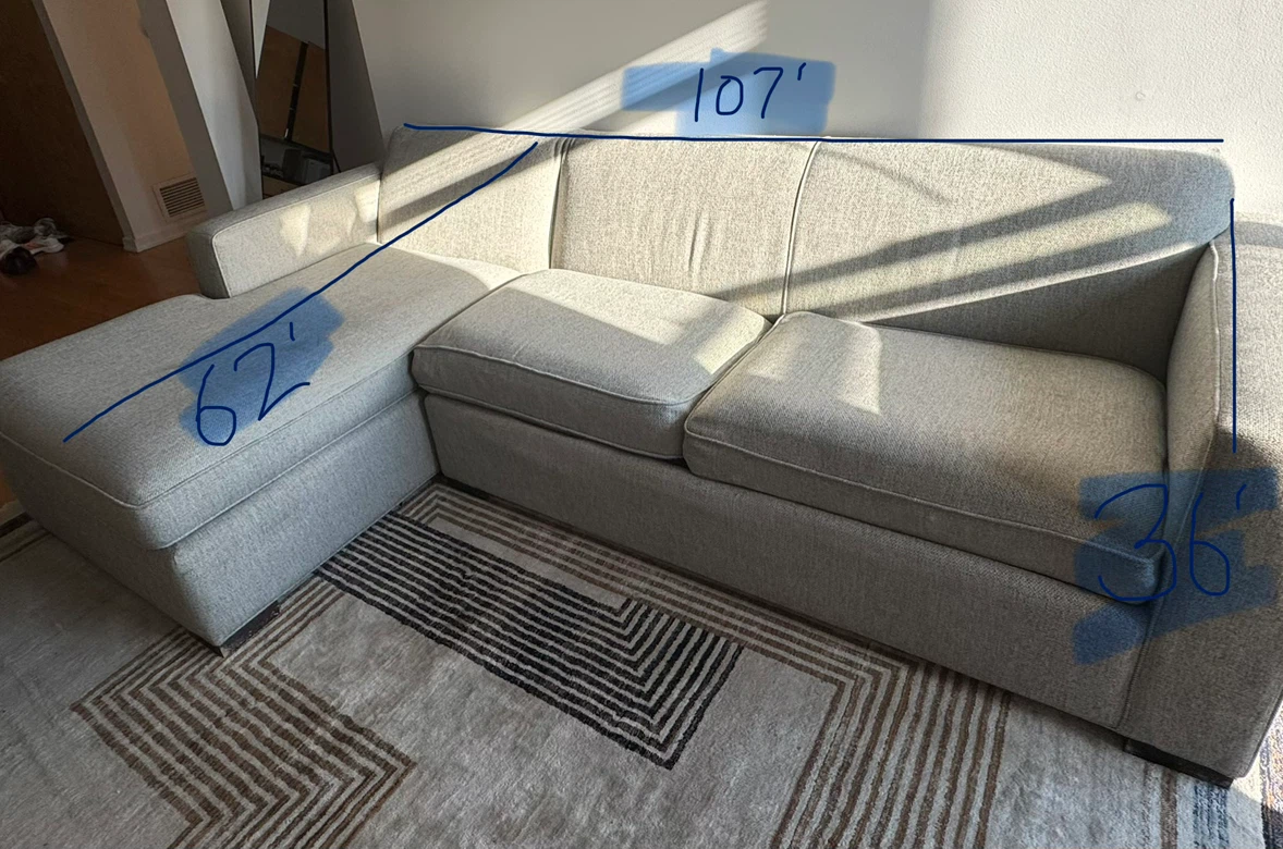 Light Gray Sectional Sofa - photo 3